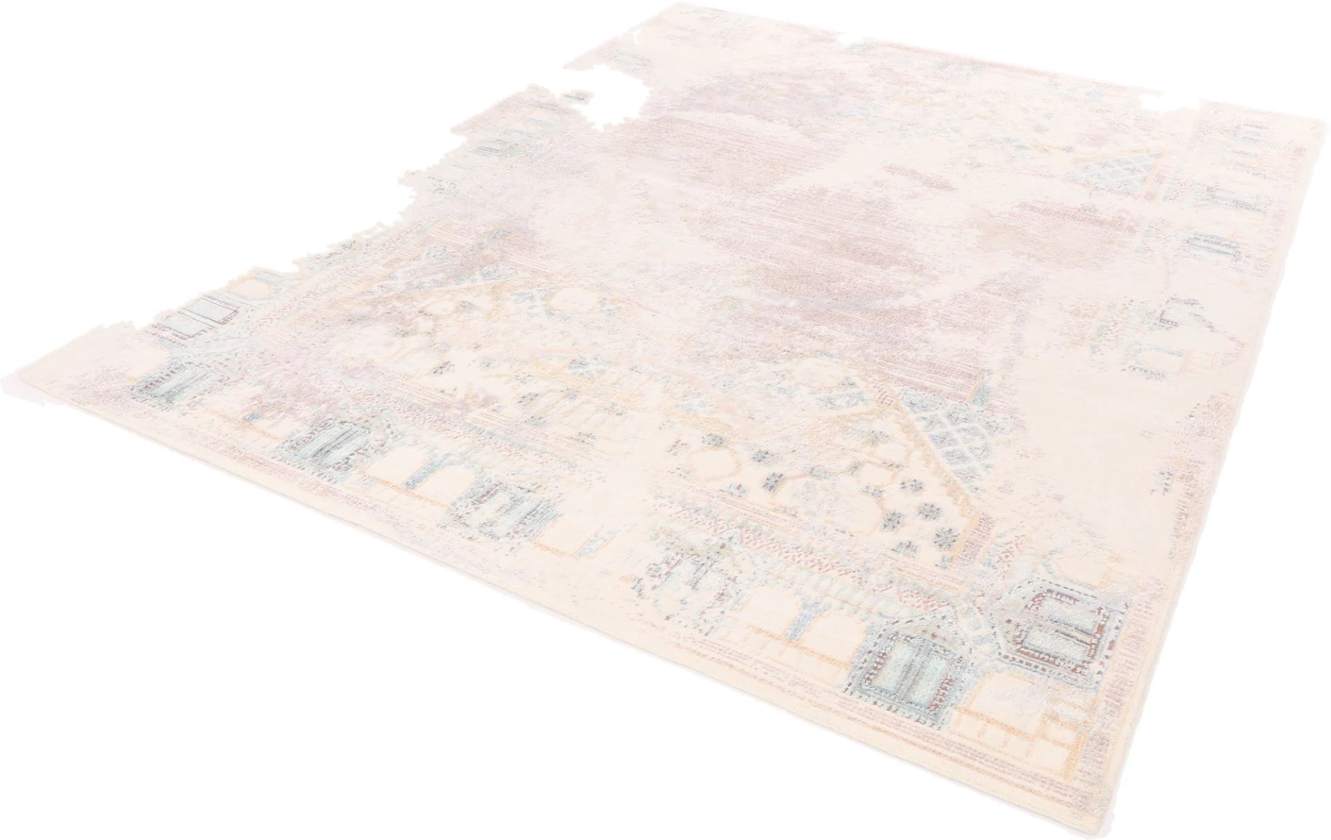Hand-Knotted Wool & Silk Indian Rug, 306 × 251 cm