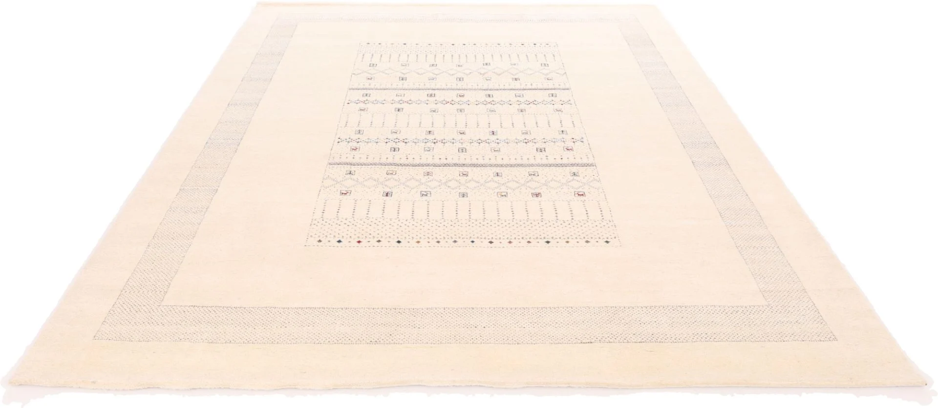 Hand-Knotted Wool & Silk Loribaft Indian Rug, 296 × 245 cm