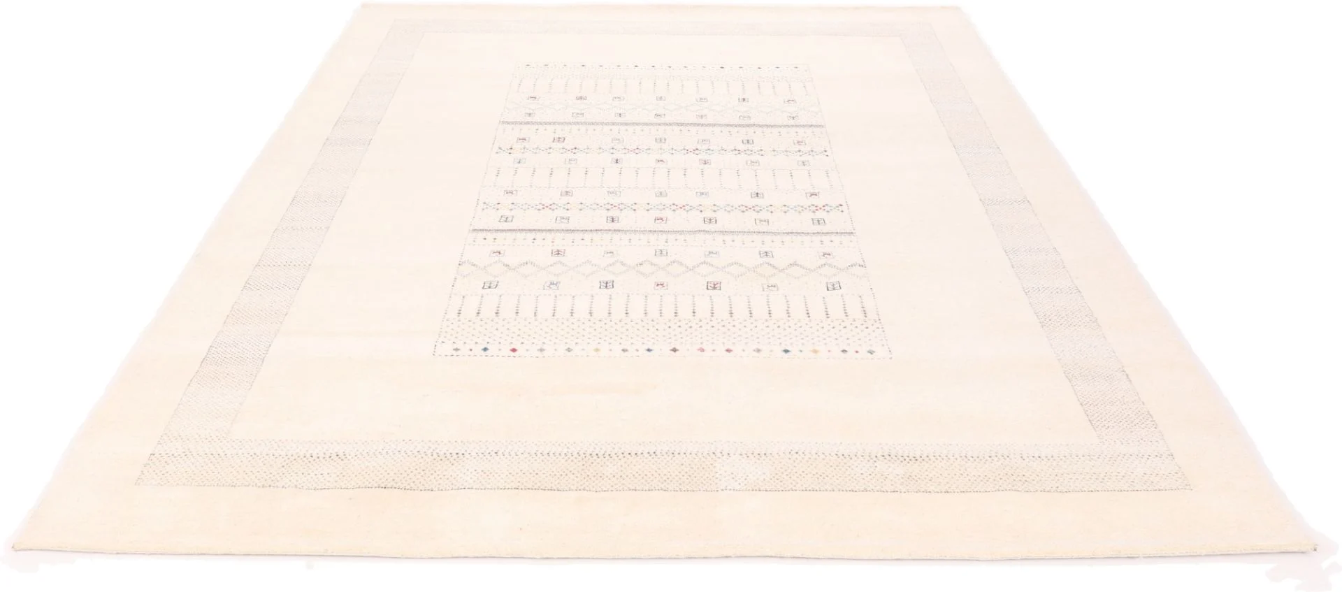 Hand-Knotted Wool & Silk Loribaft Indian Rug, 296 × 245 cm
