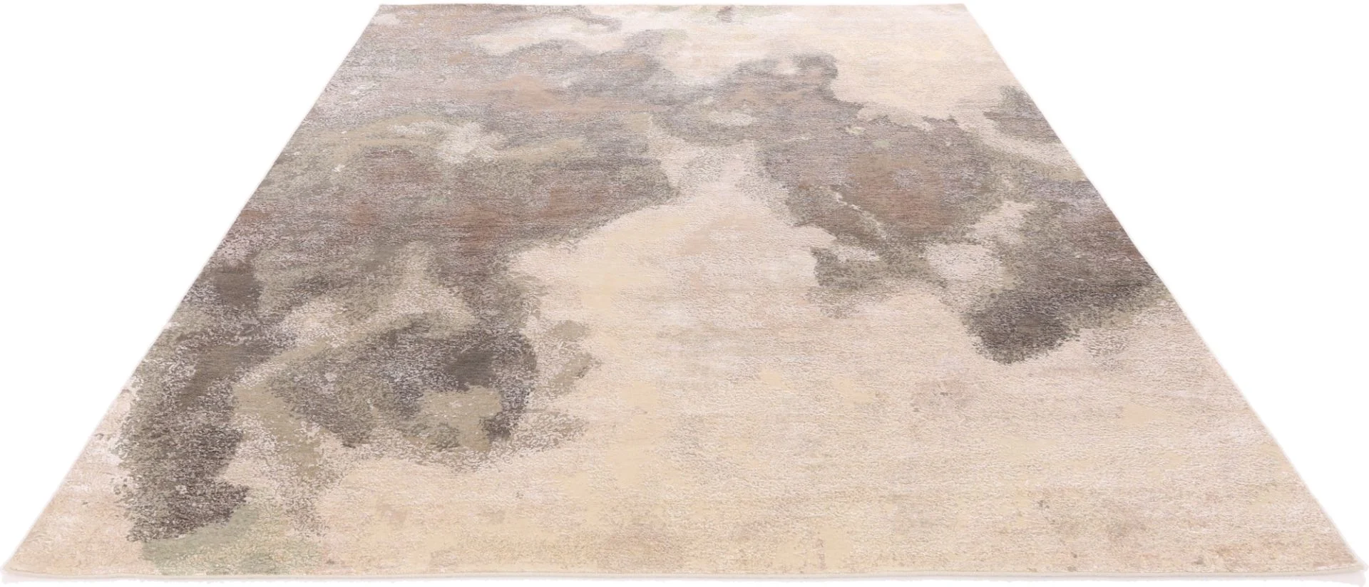 Hand-Knotted Wool & Silk Indian Rug, 304 × 251 cm
