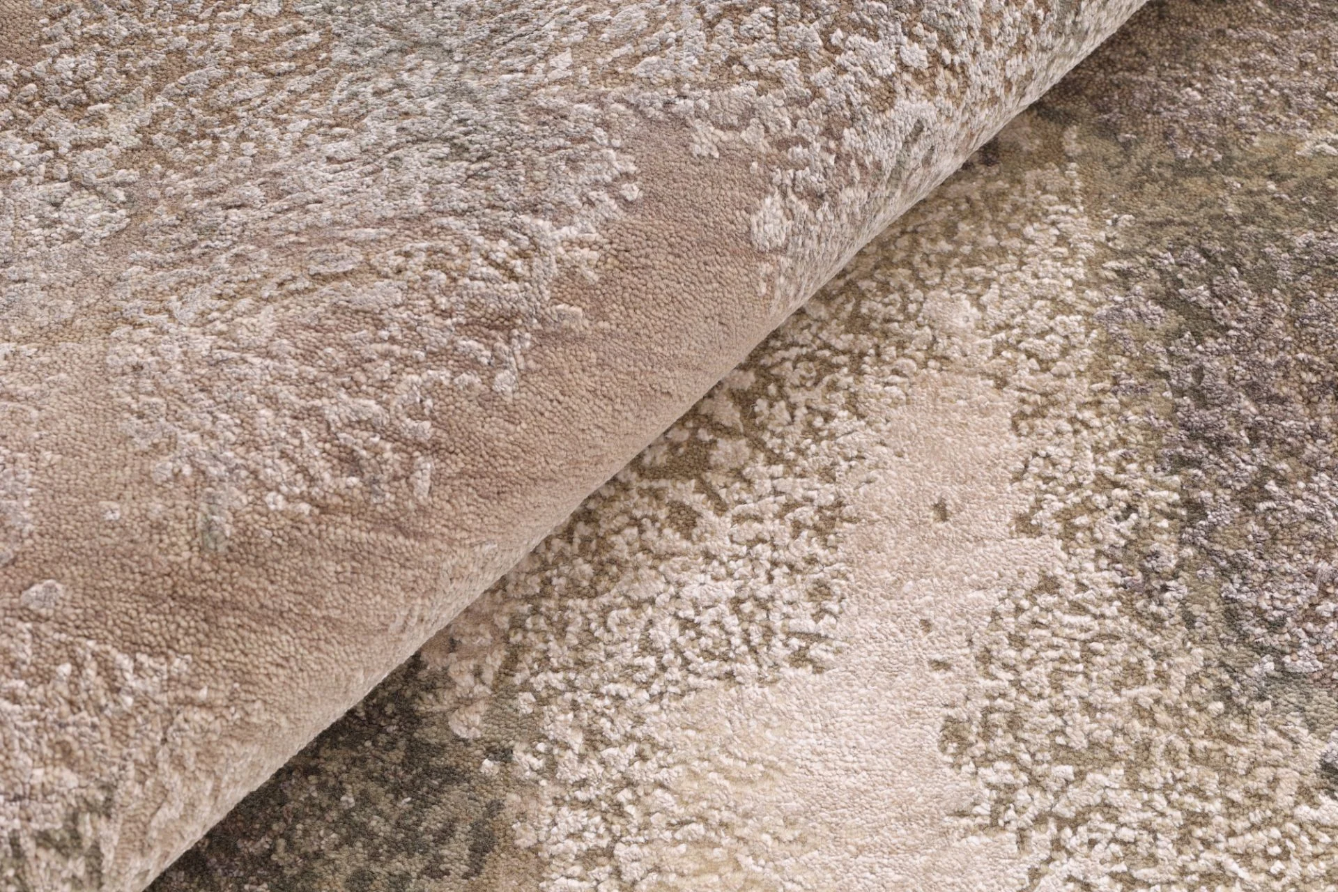 Hand-Knotted Wool & Silk Indian Rug, 304 × 251 cm