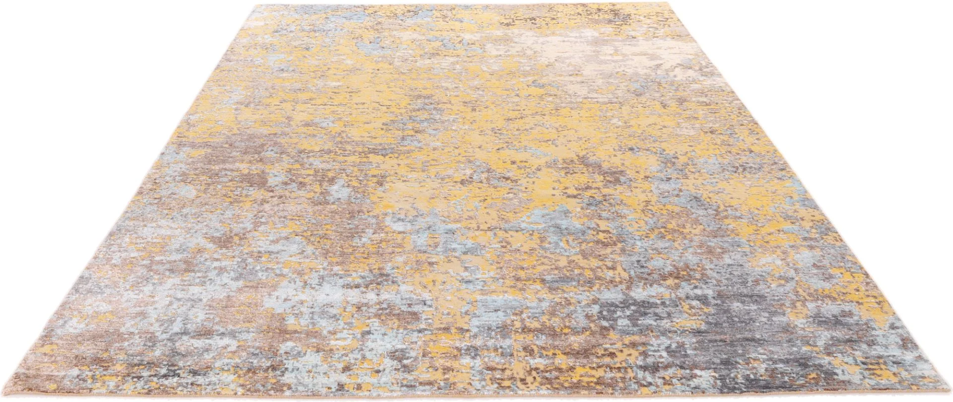 Hand-Knotted Wool & Silk Indian Rug, 303 × 251 cm