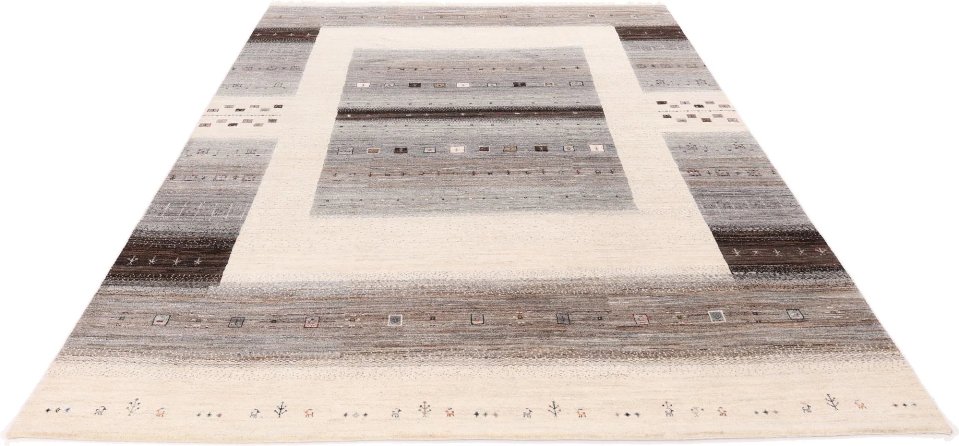 Loribaft Indian Rug — hand-knotted, 348 × 242 cm, Wool & Silk