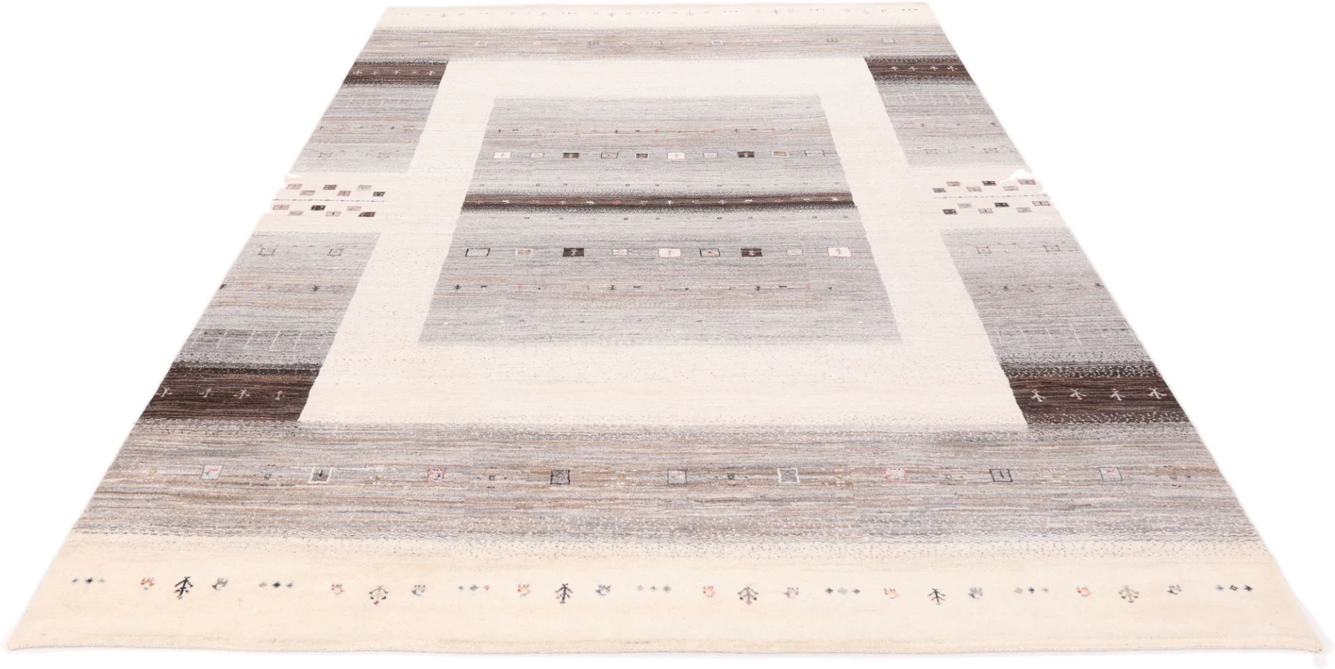 Loribaft Indian Rug — hand-knotted, 348 × 242 cm, Wool & Silk