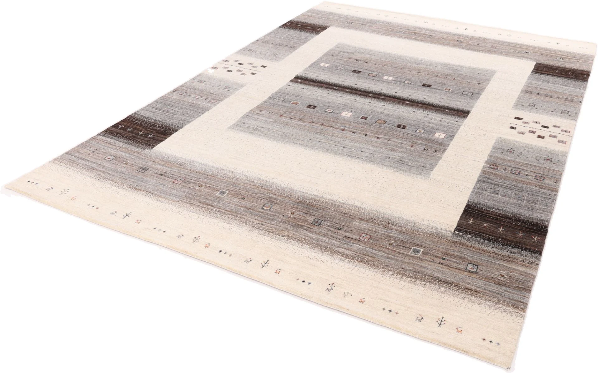 Loribaft Indian Rug — hand-knotted, 348 × 242 cm, Wool & Silk