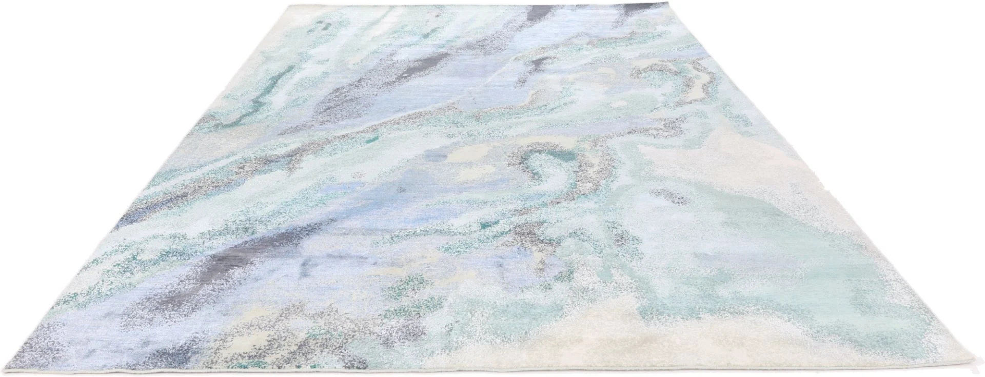 Indian Rug — hand-knotted, 384 × 293 cm, Wool & Silk