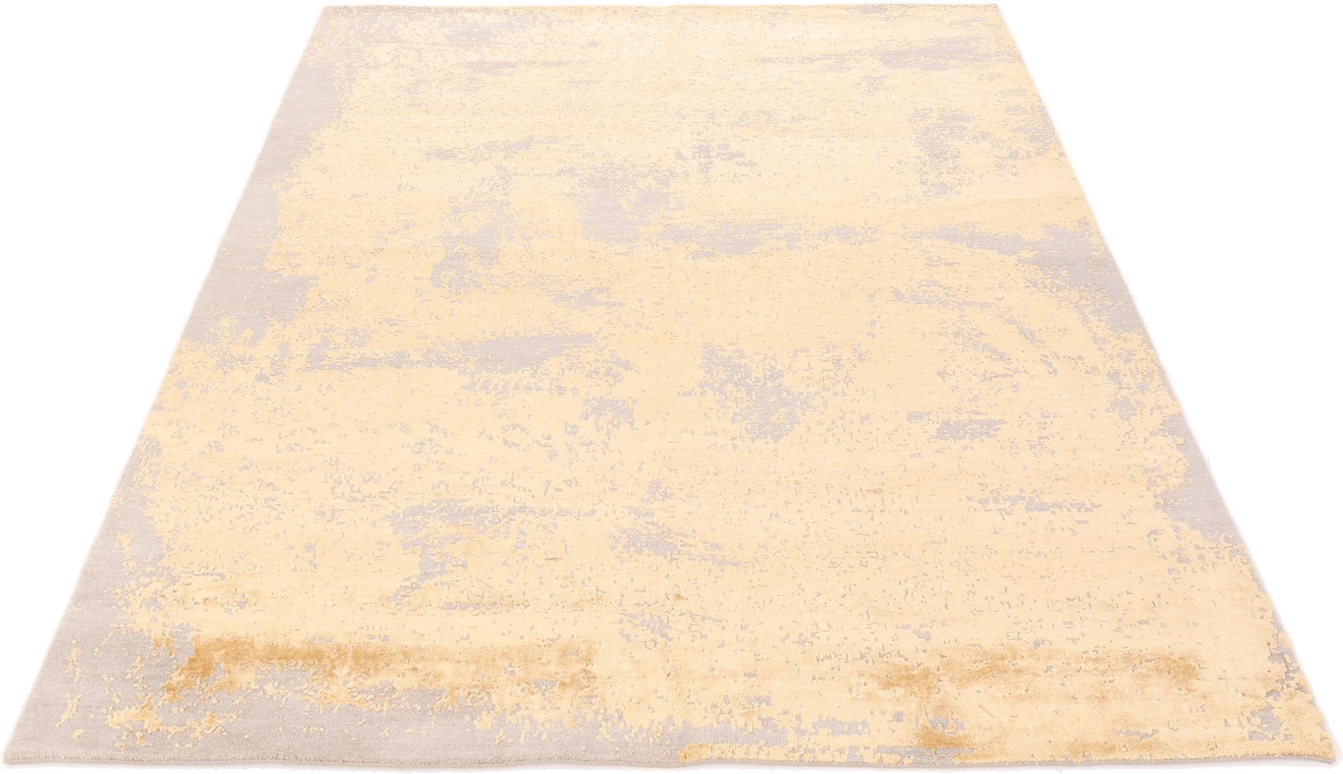Hand-Knotted Wool & Silk Indian Rug, 242 × 178 cm
