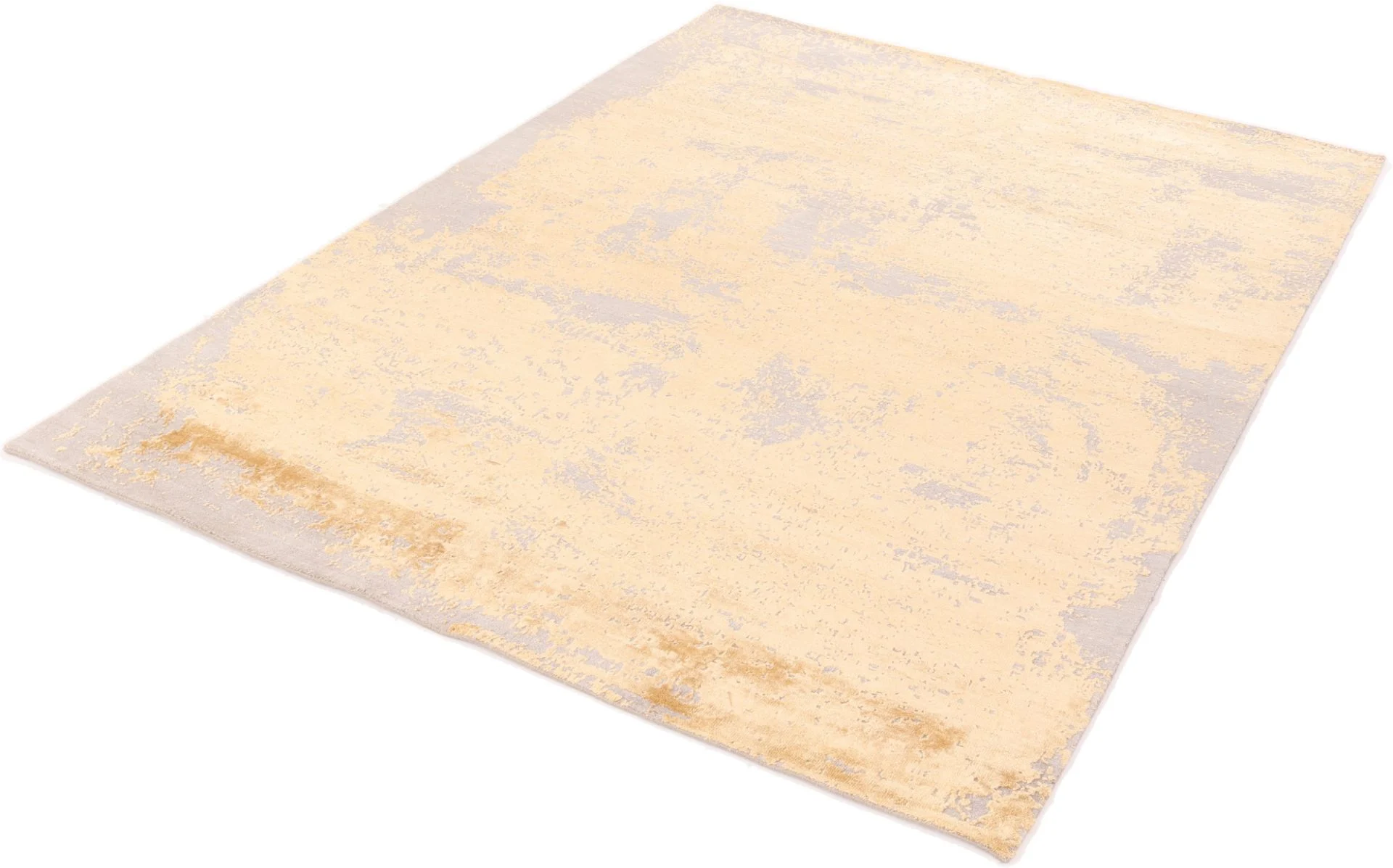 Hand-Knotted Wool & Silk Indian Rug, 242 × 178 cm
