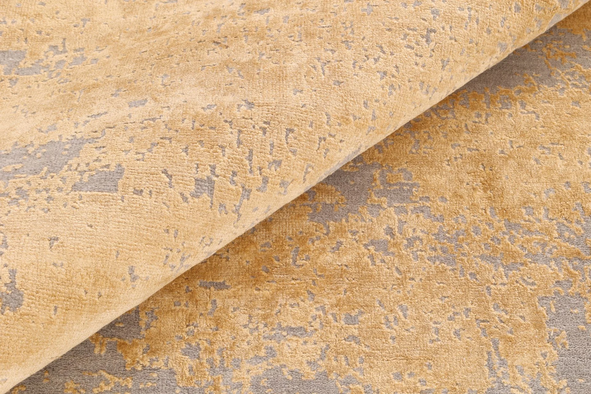 Hand-Knotted Wool & Silk Indian Rug, 242 × 178 cm
