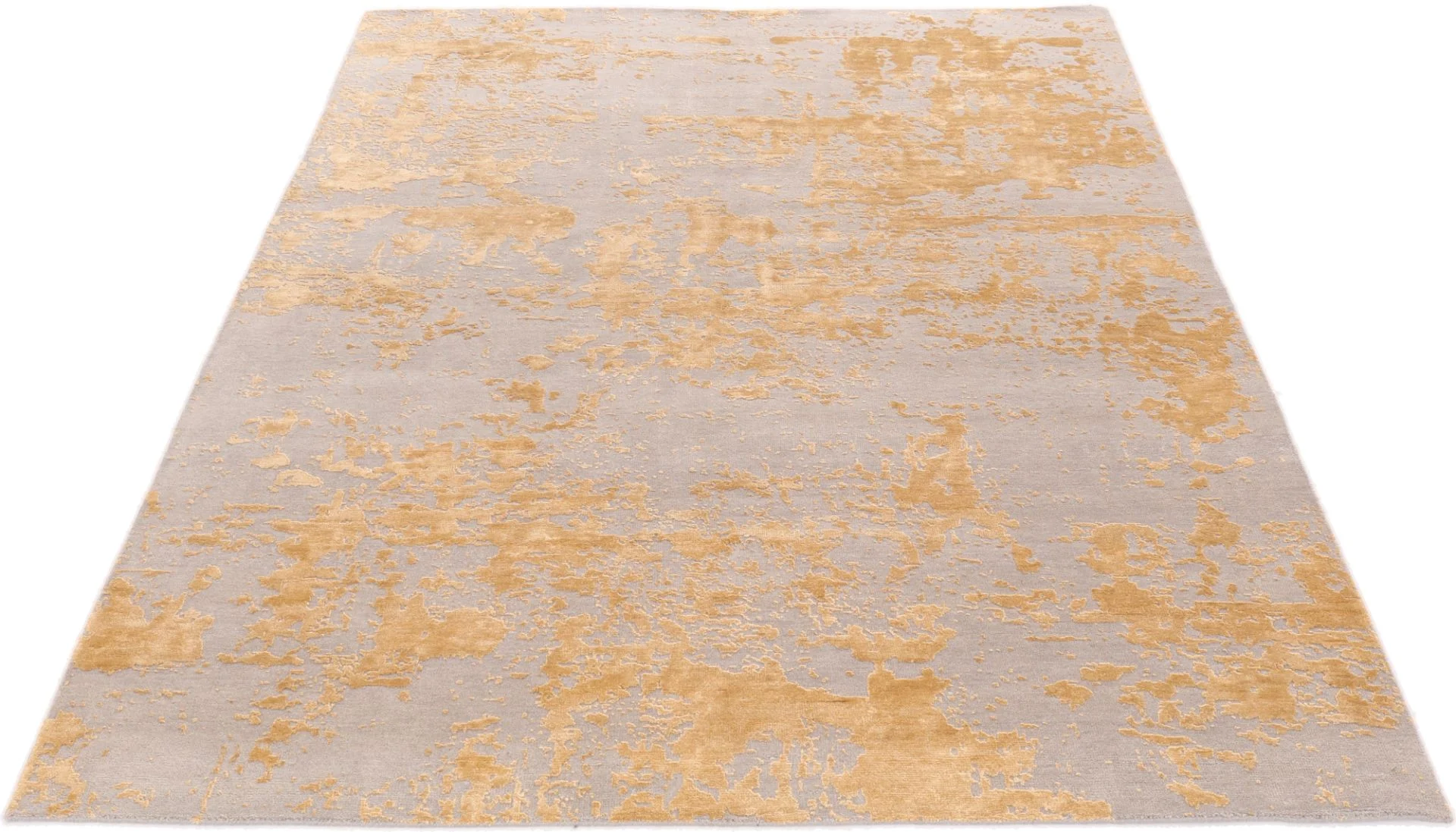 Hand-Knotted Wool & Silk Indian Rug, 242 × 171 cm