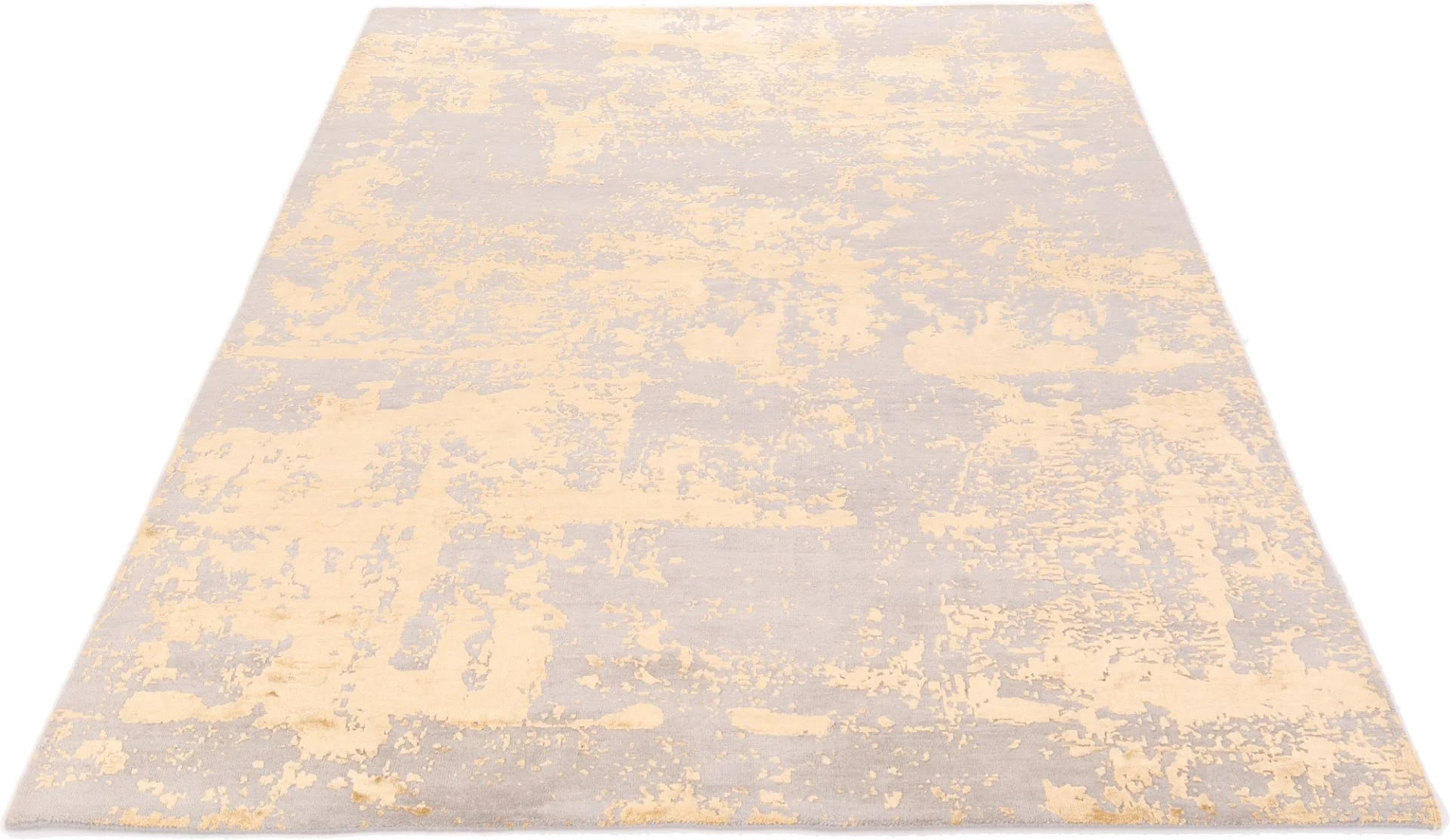 Hand-Knotted Wool & Silk Indian Rug, 242 × 171 cm
