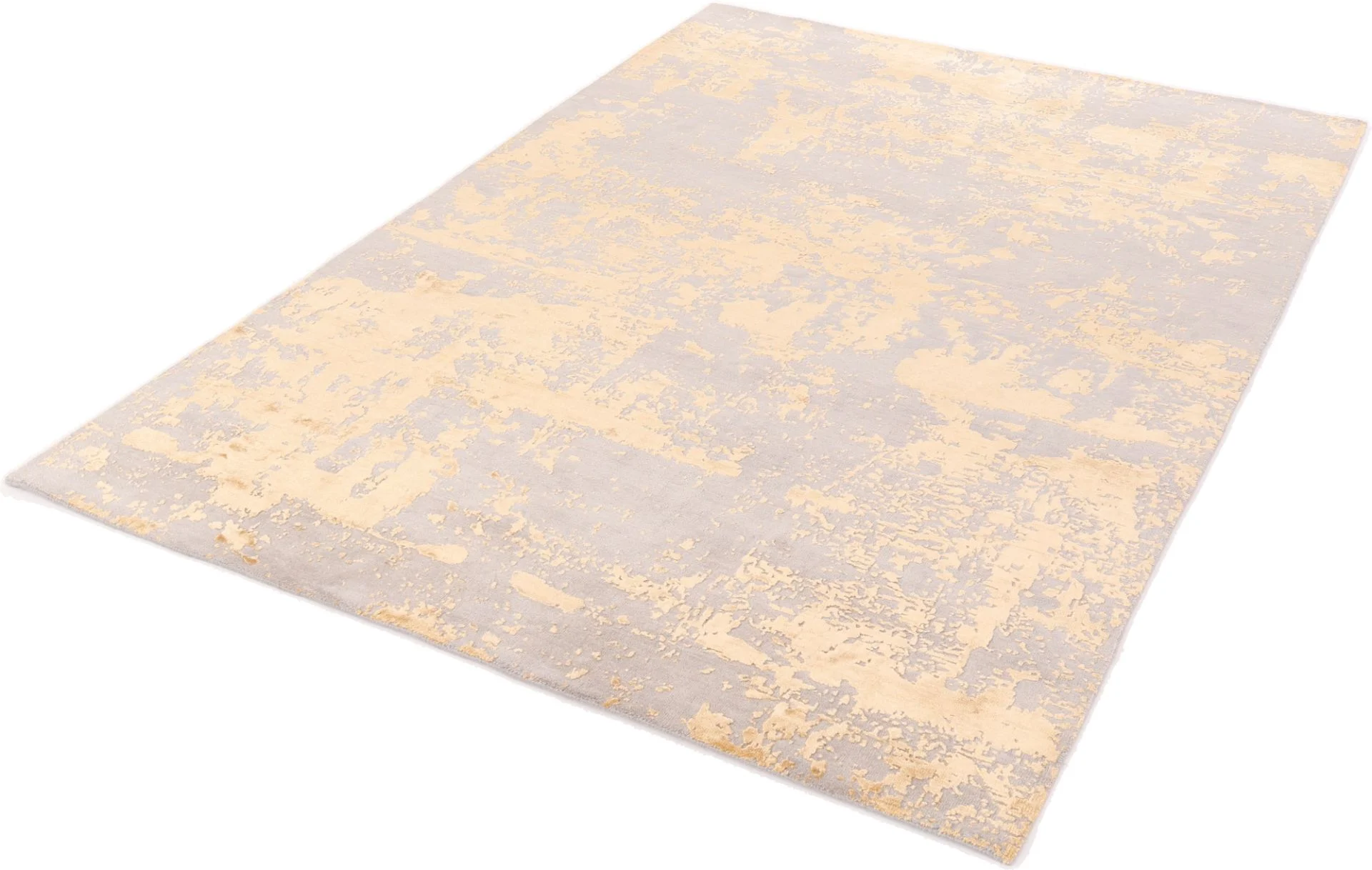 Hand-Knotted Wool & Silk Indian Rug, 242 × 171 cm