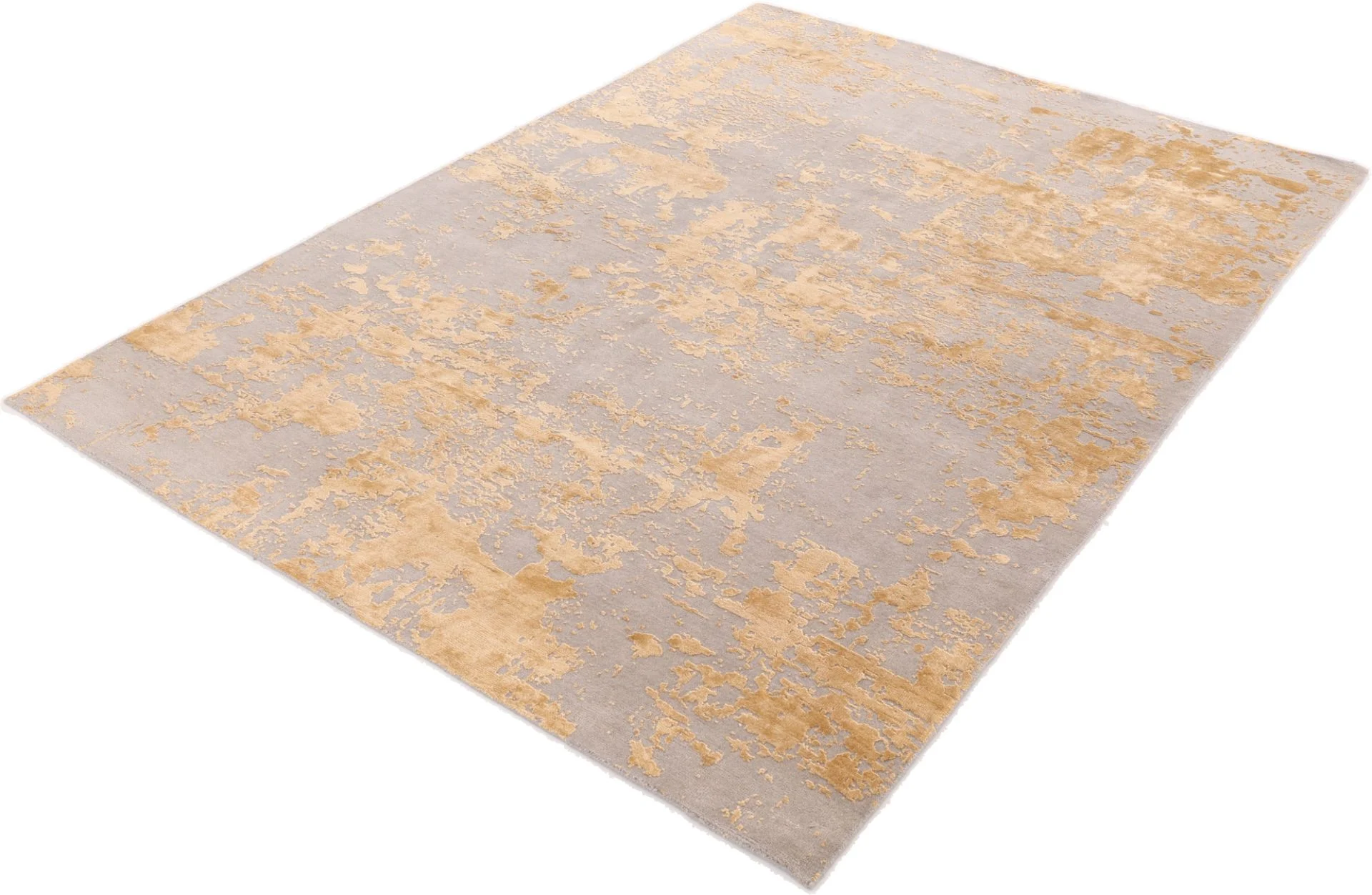 Hand-Knotted Wool & Silk Indian Rug, 242 × 171 cm