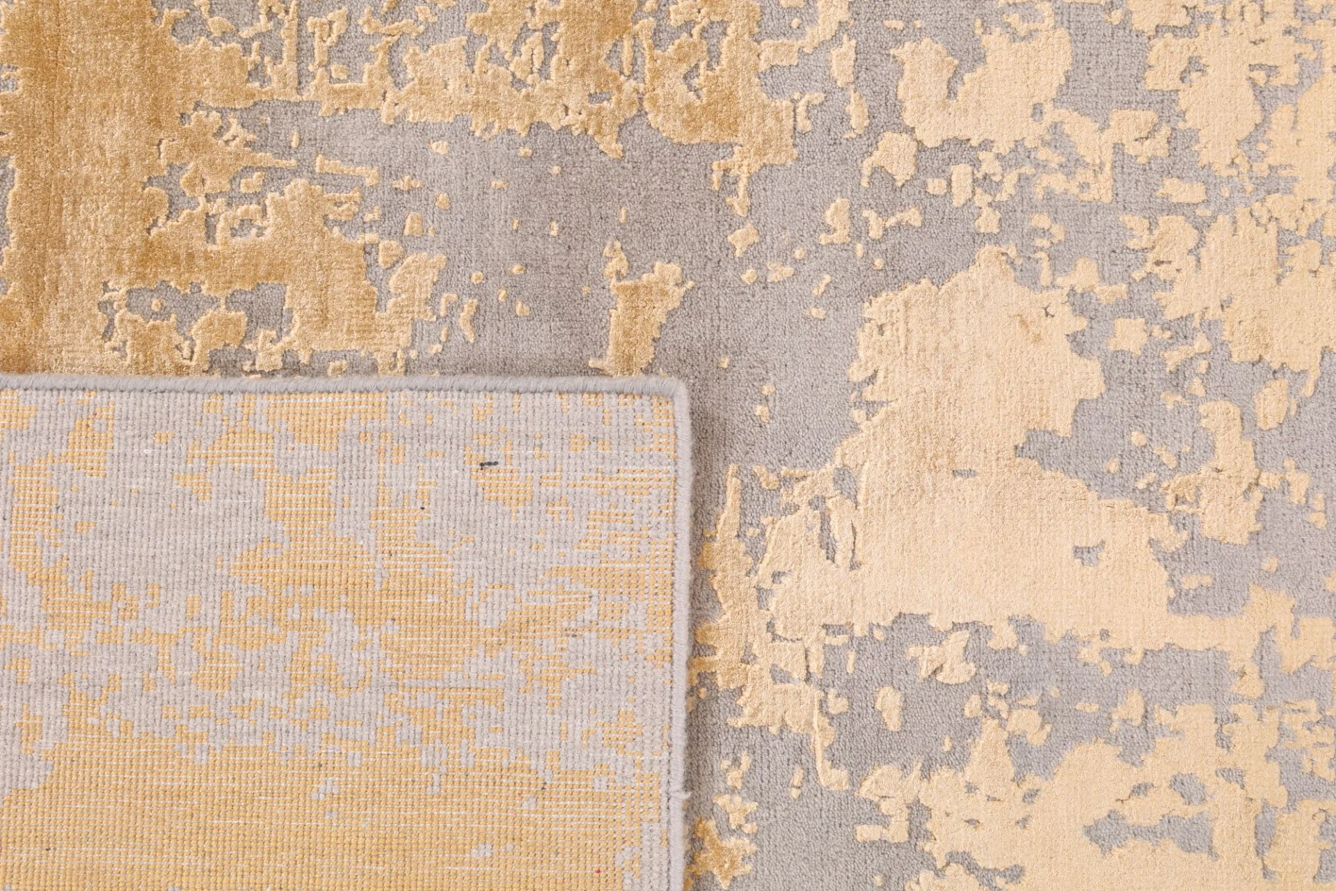 Hand-Knotted Wool & Silk Indian Rug, 242 × 171 cm
