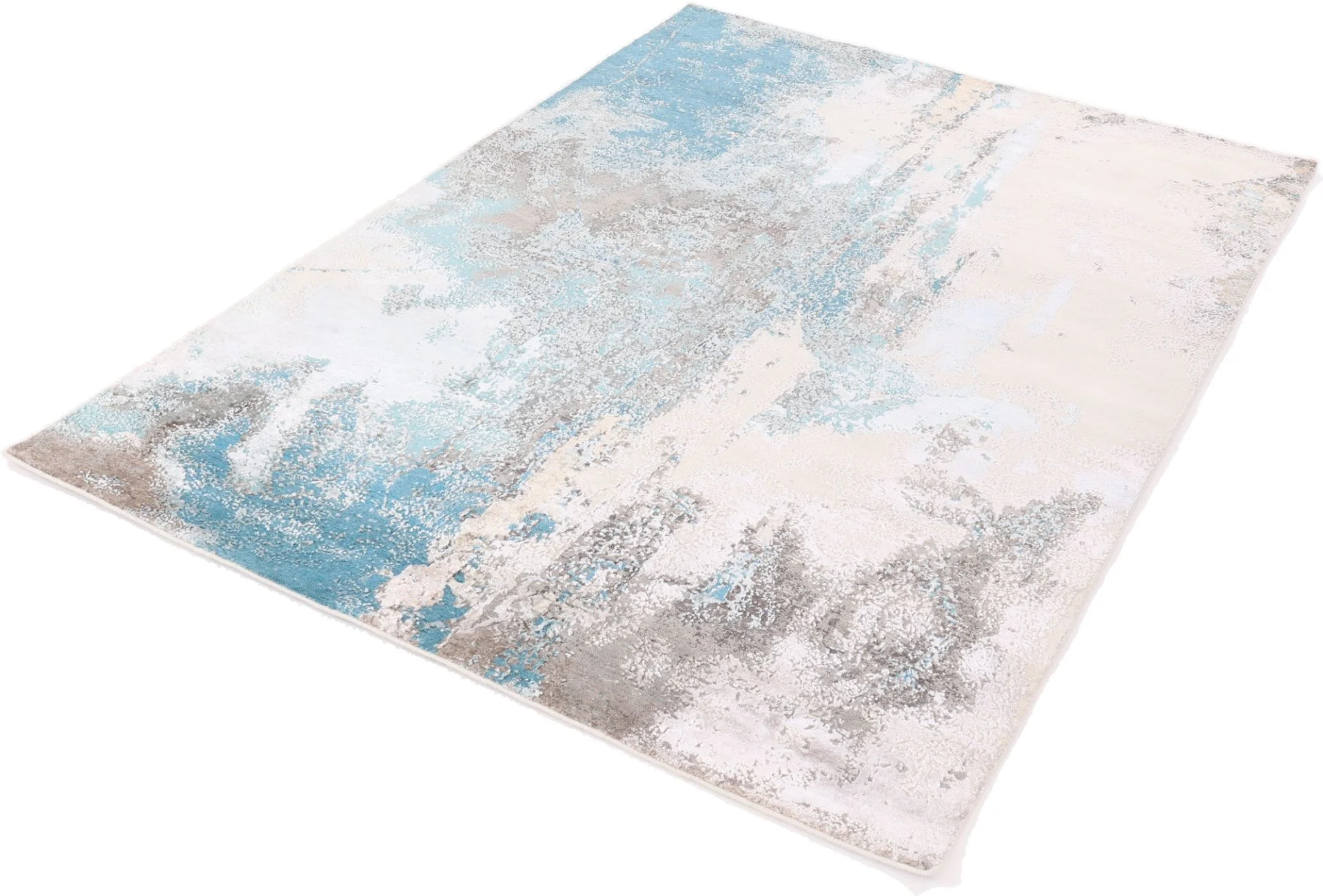 Hand-Knotted Wool & Silk Indian Rug, 244 × 171 cm