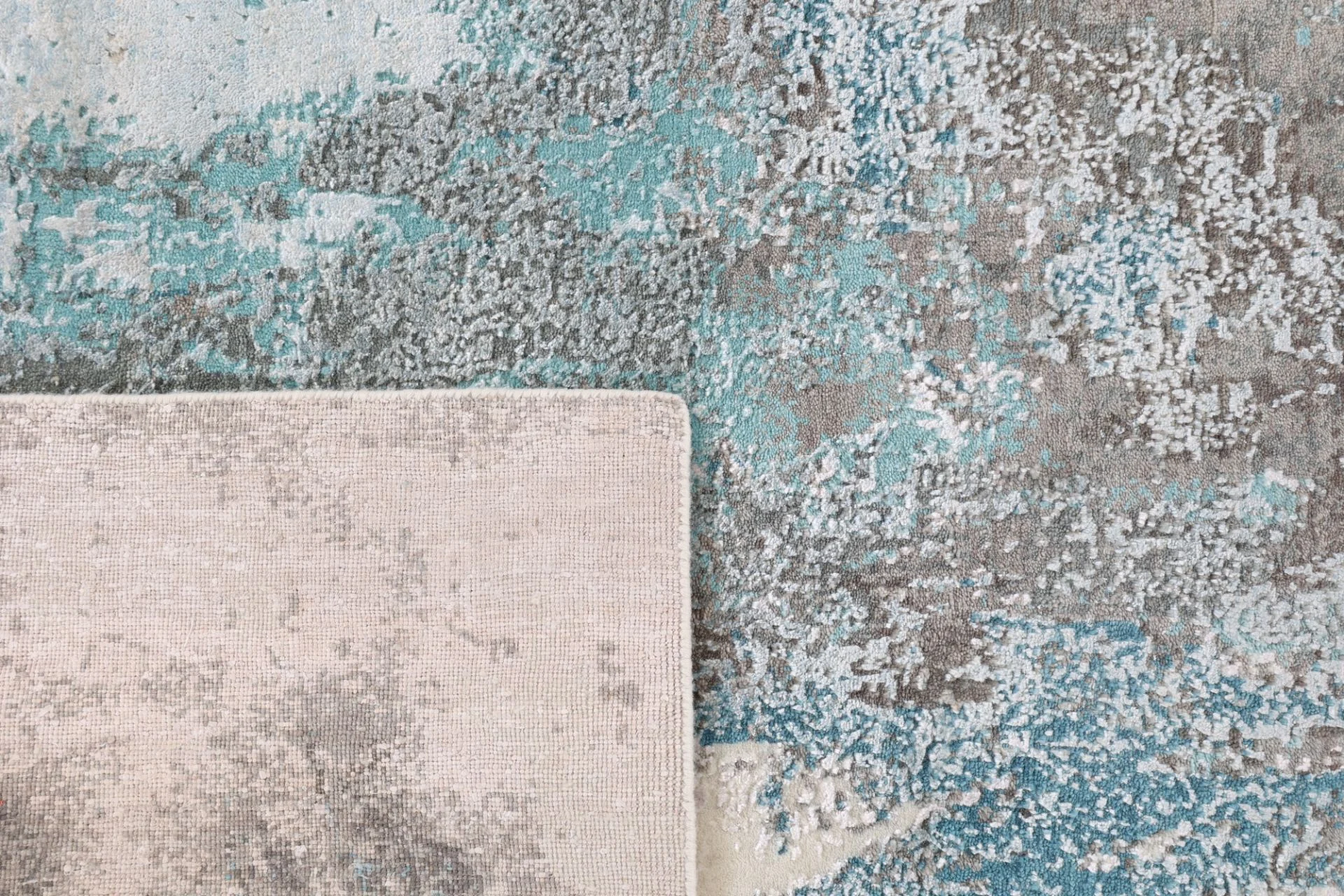 Hand-Knotted Wool & Silk Indian Rug, 244 × 171 cm