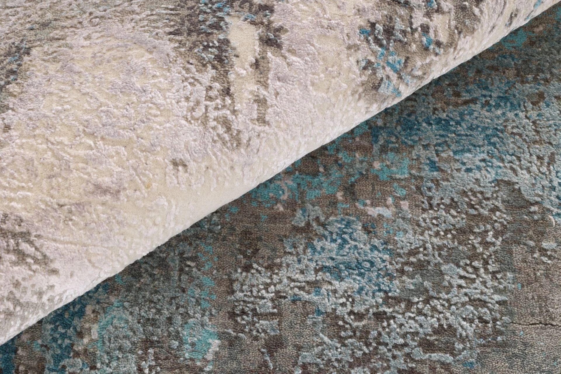 Hand-Knotted Wool & Silk Indian Rug, 244 × 171 cm