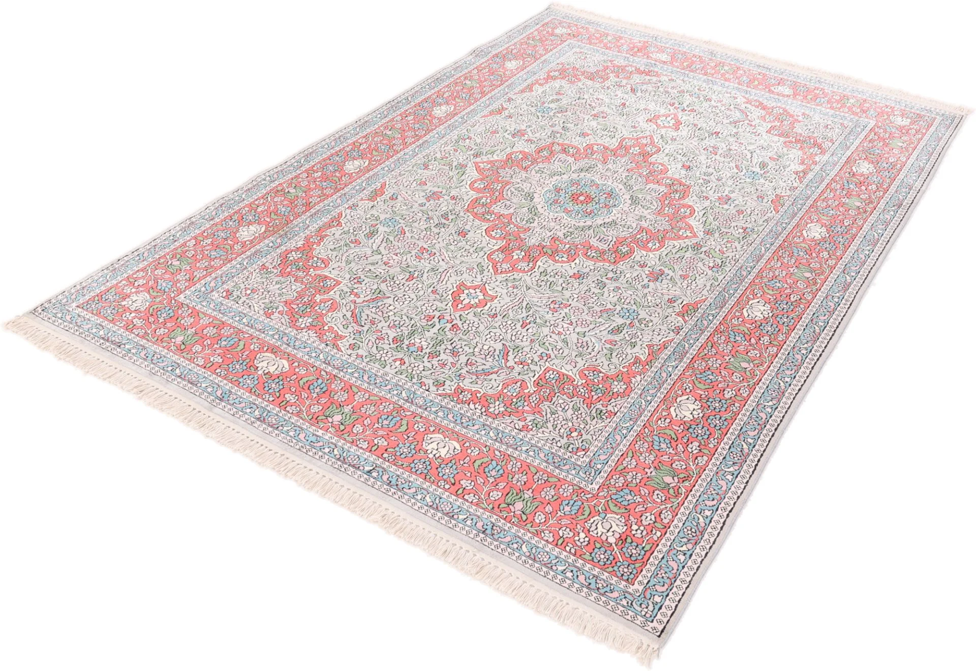 Hand-Knotted Wool Indian Rug, 274 × 182 cm