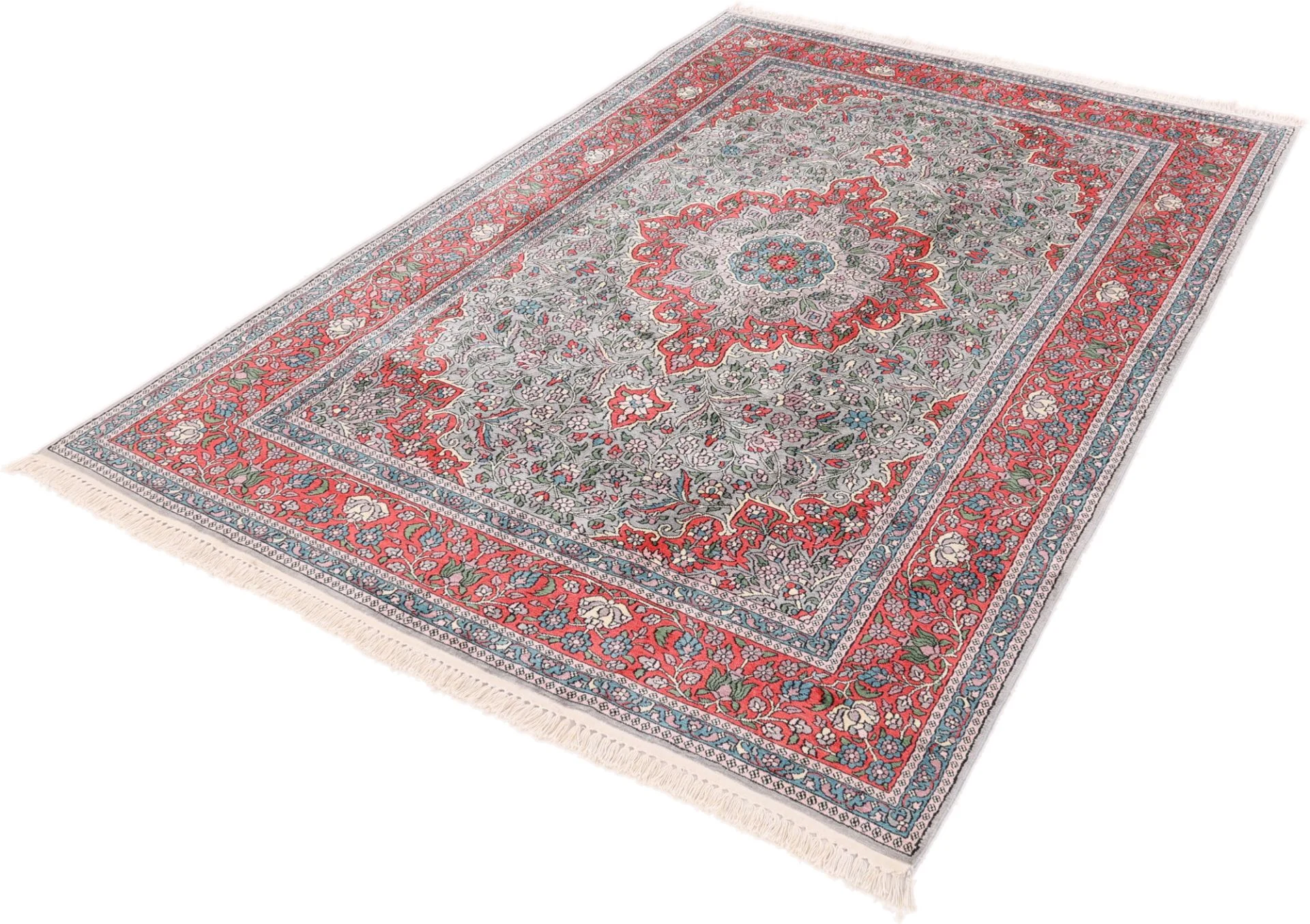 Hand-Knotted Wool Indian Rug, 274 × 182 cm