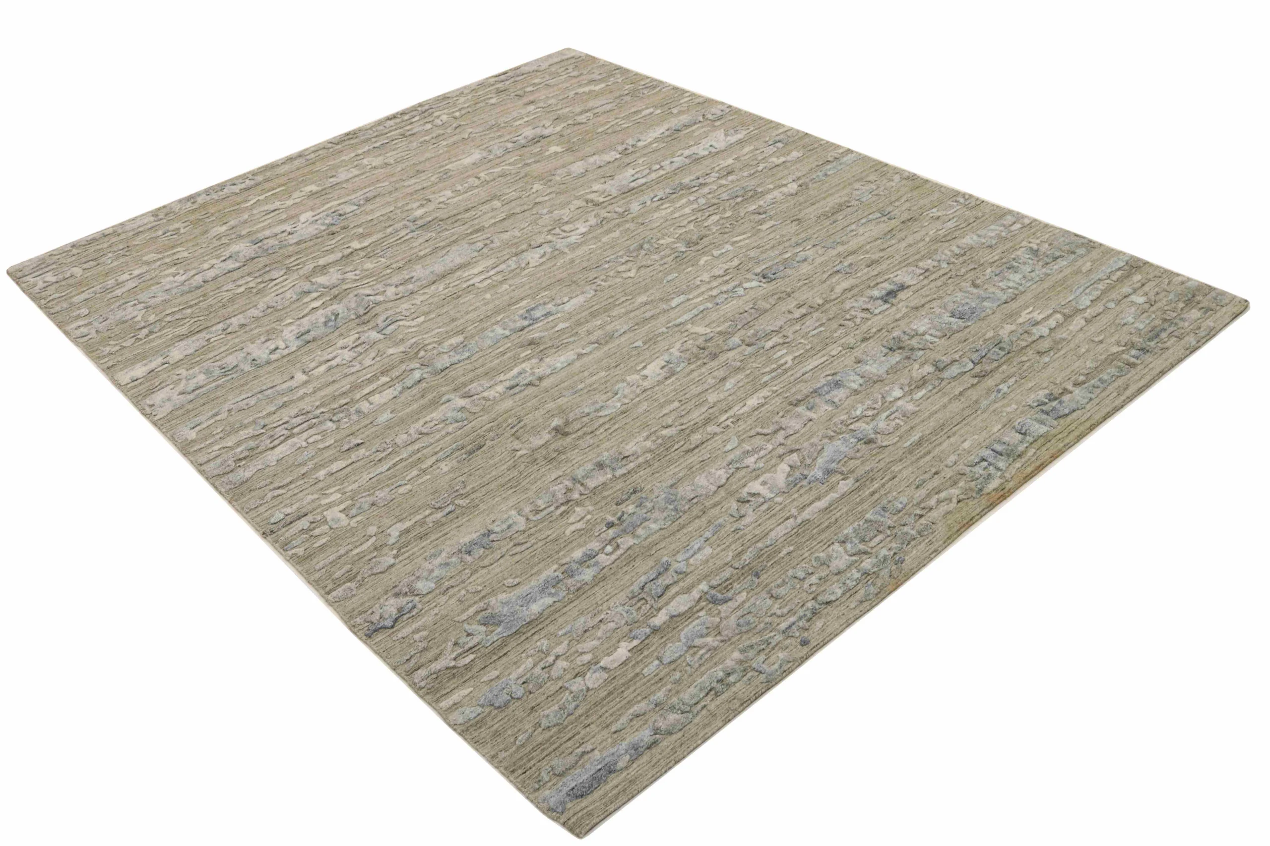 Hand-Knotted Wool & Silk Indian Rug, 312 × 250 cm