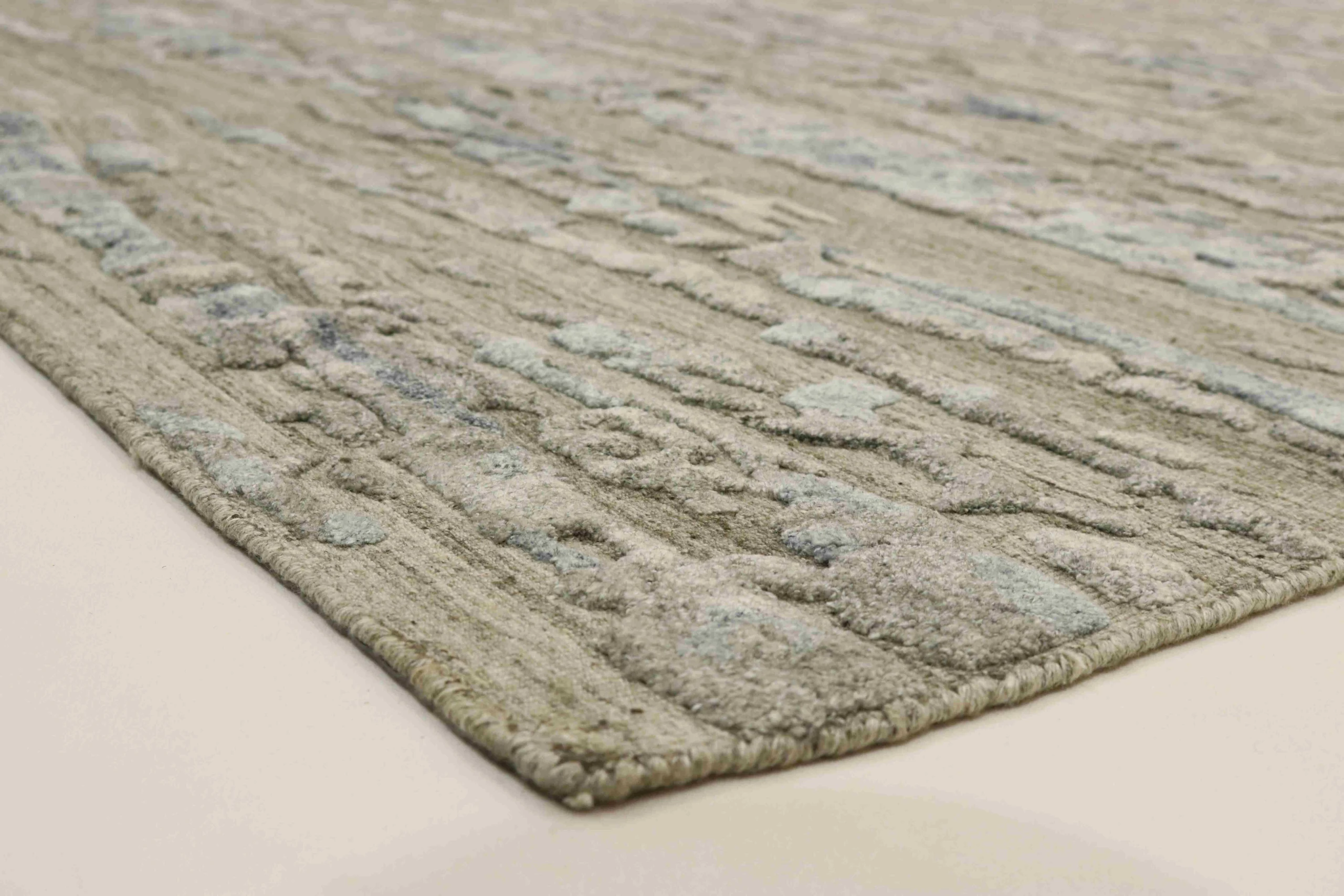 Hand-Knotted Wool & Silk Indian Rug, 312 × 250 cm