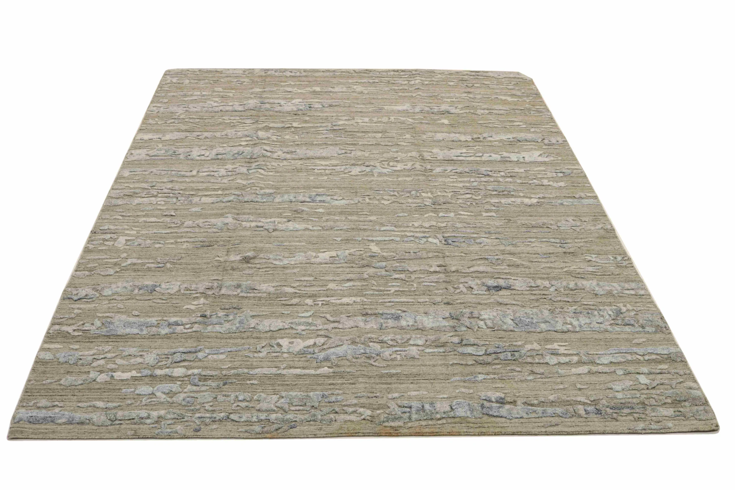 Hand-Knotted Wool & Silk Indian Rug, 312 × 250 cm