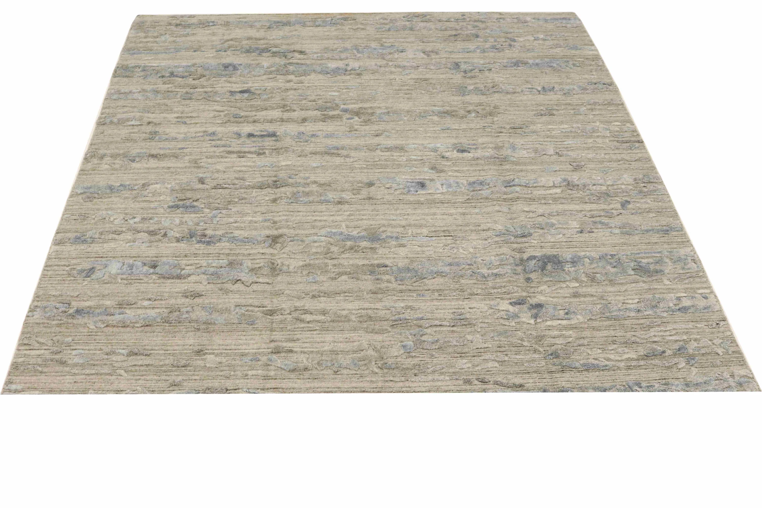 Hand-Knotted Wool & Silk Indian Rug, 312 × 250 cm