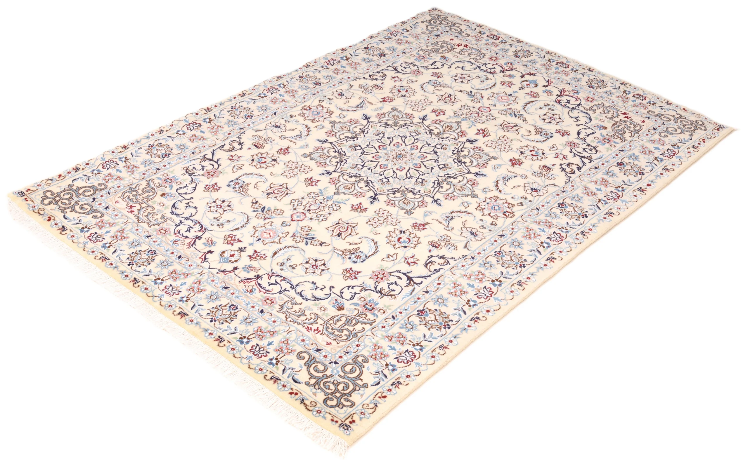 Nain Persian Rug — hand-knotted, 200 × 130 cm, Wool & Silk