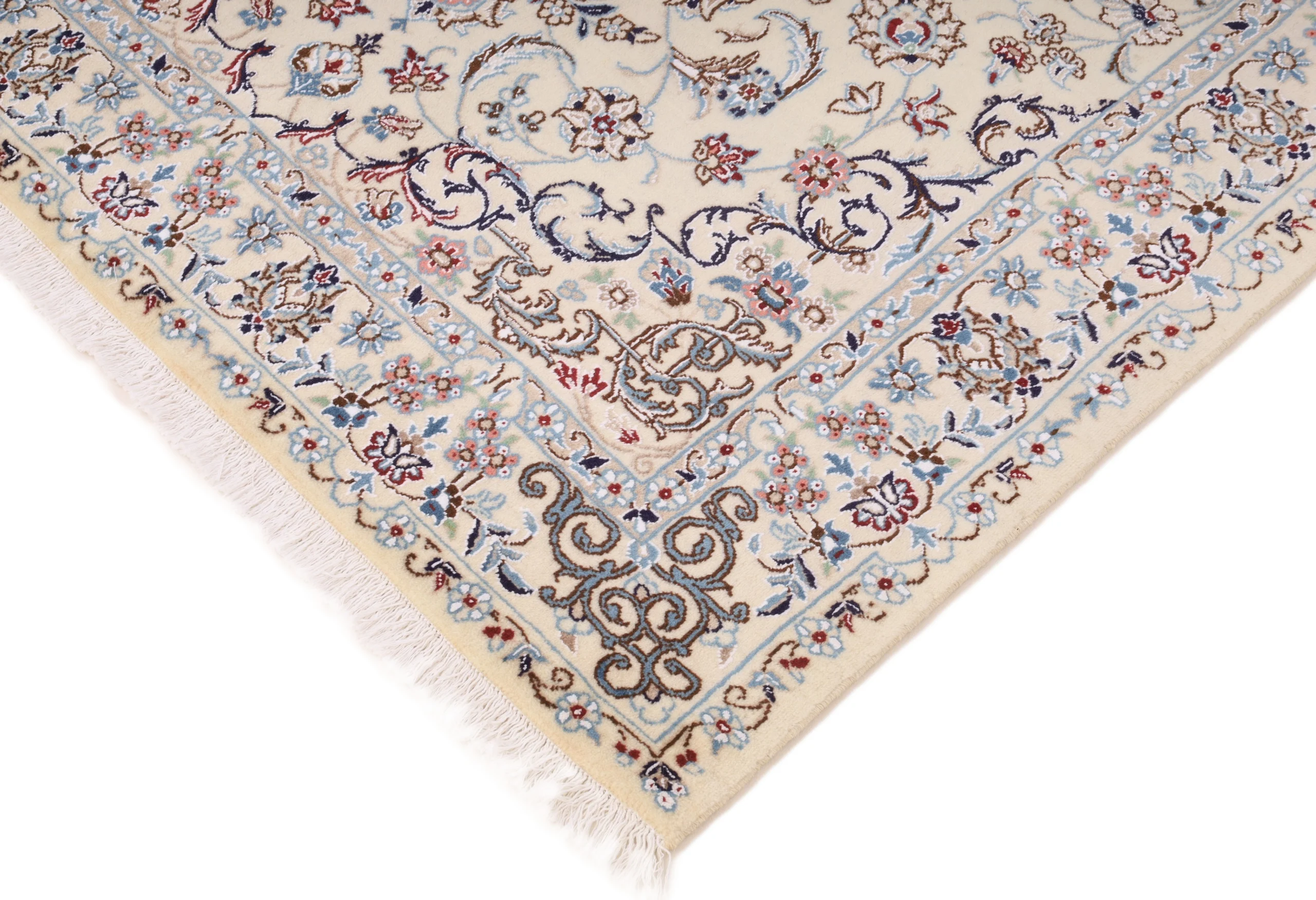 Nain Persian Rug — hand-knotted, 200 × 130 cm, Wool & Silk