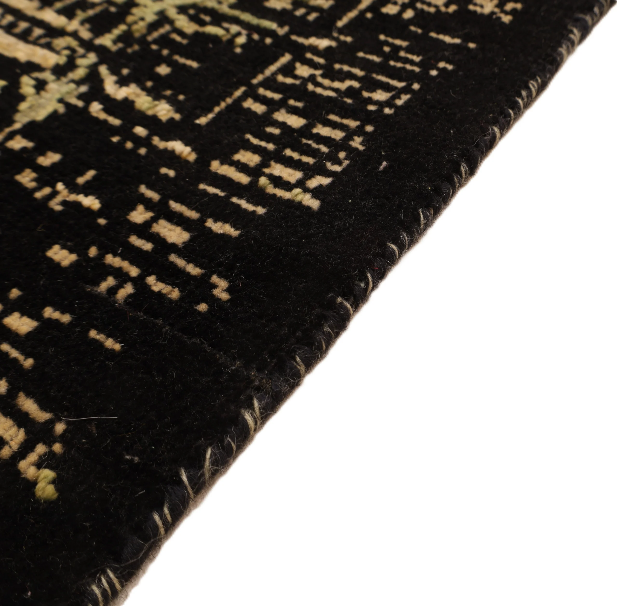 Hand-Knotted Wool & Silk Indian Rug, 237 × 175 cm