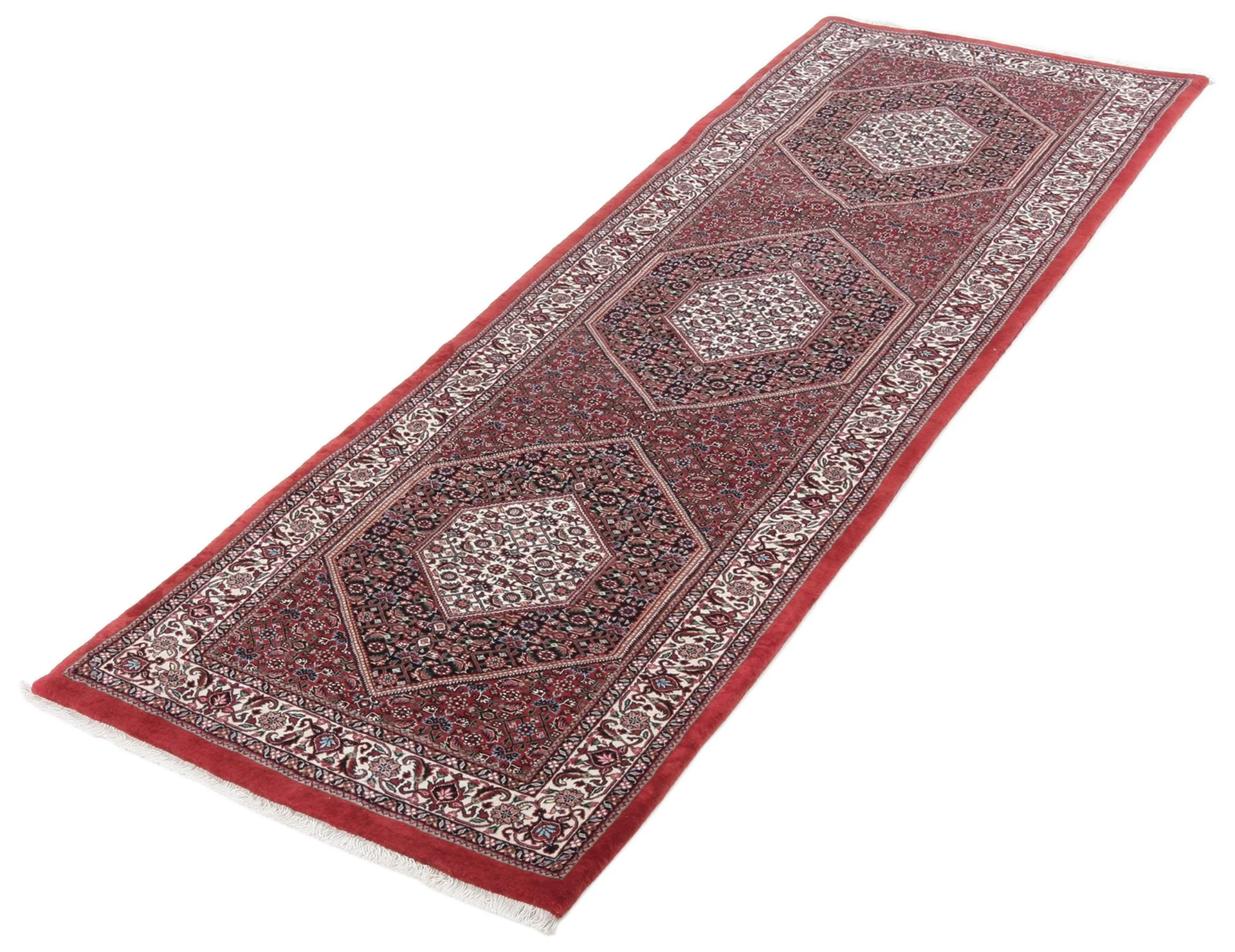Hand-Knotted Wool & Silk Bijar Persian Rug, 85 × 296 cm