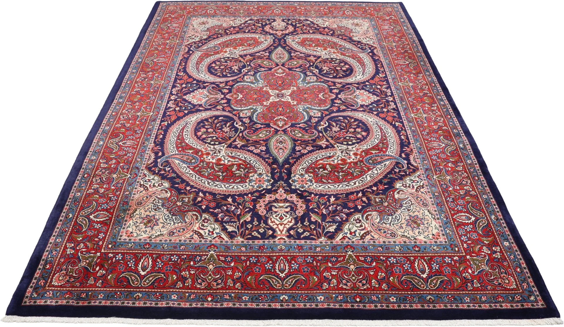 Hand-Knotted Wool Sarouk Persian Rug, 218 × 310 cm