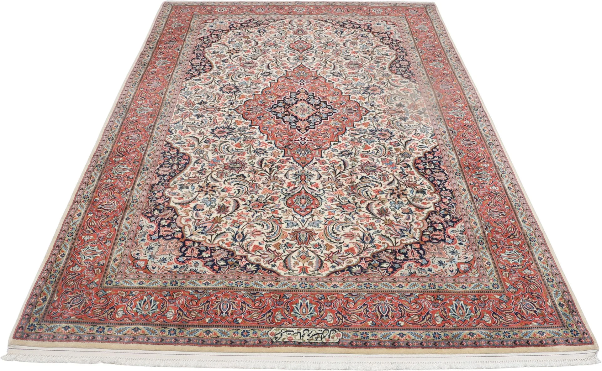 Hand-Knotted Wool Sarouk Persian Rug, 203 × 290 cm