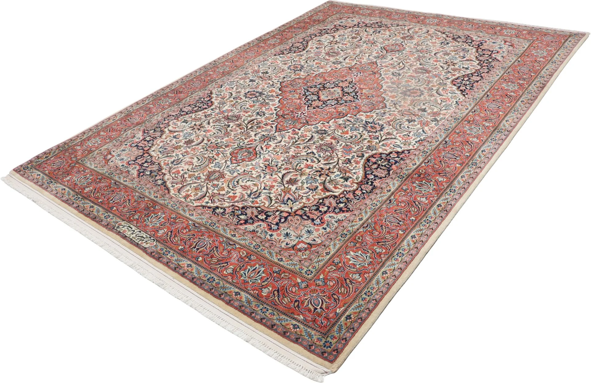 Hand-Knotted Wool Sarouk Persian Rug, 203 × 290 cm