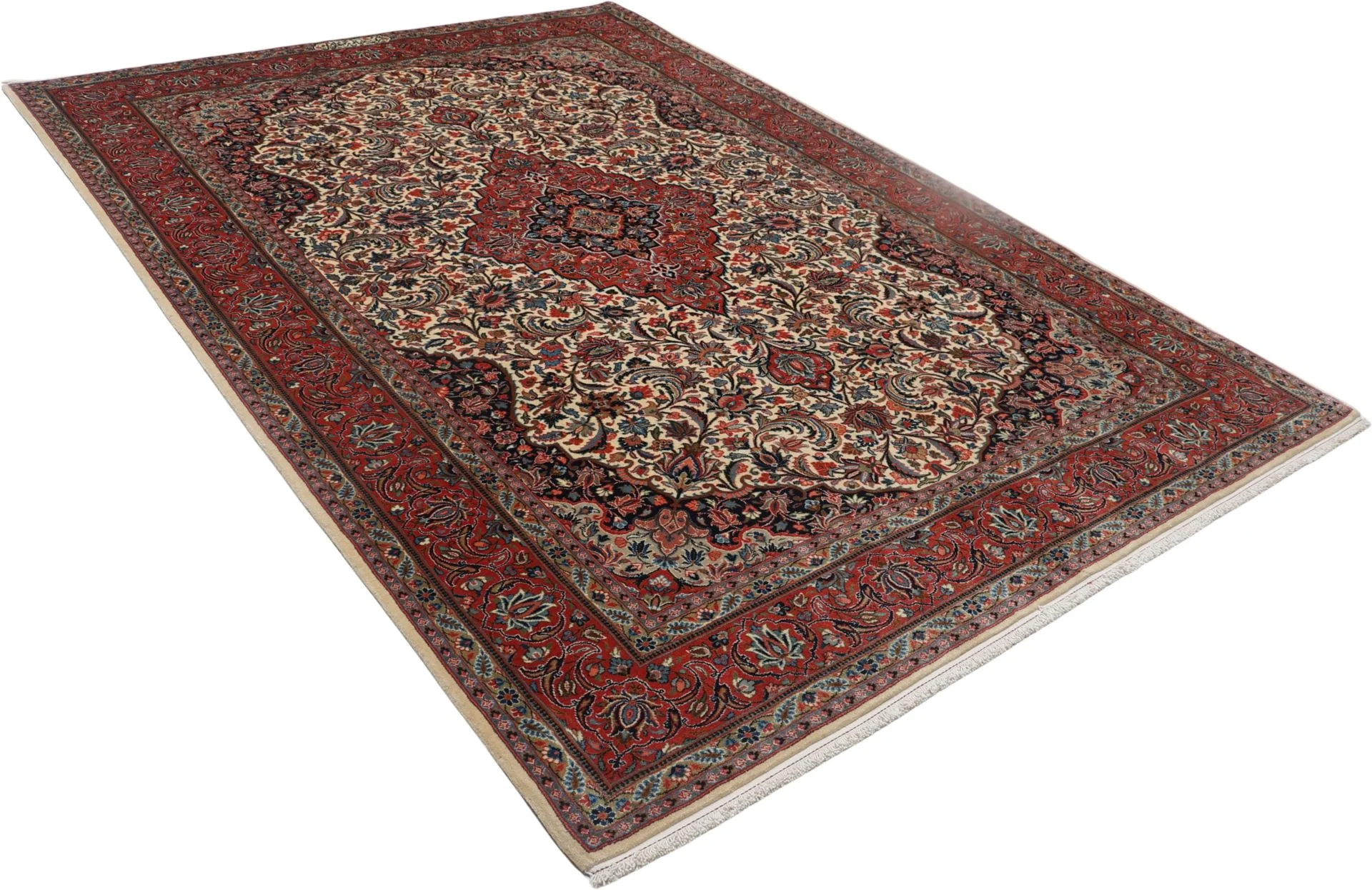 Hand-Knotted Wool Sarouk Persian Rug, 203 × 290 cm