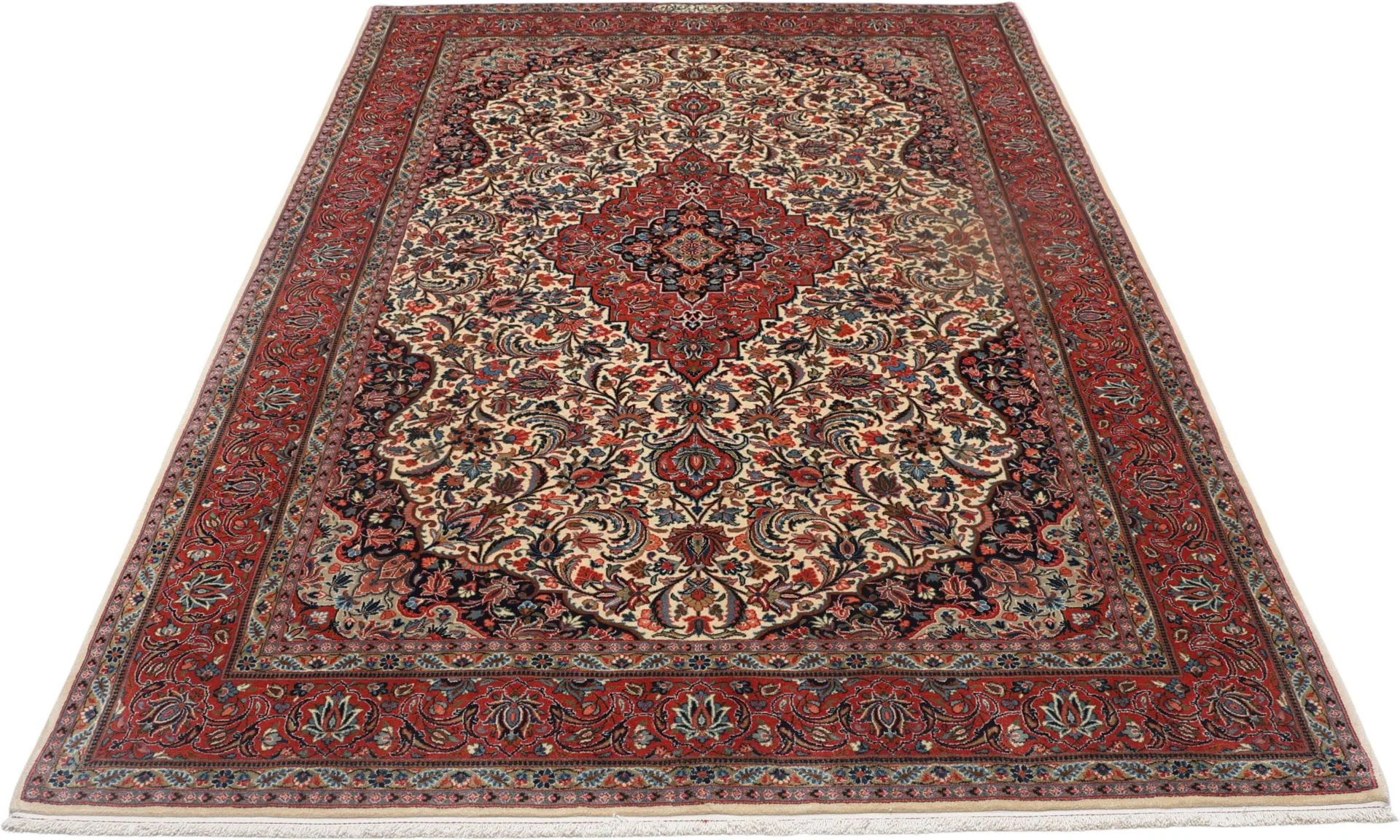 Hand-Knotted Wool Sarouk Persian Rug, 203 × 290 cm