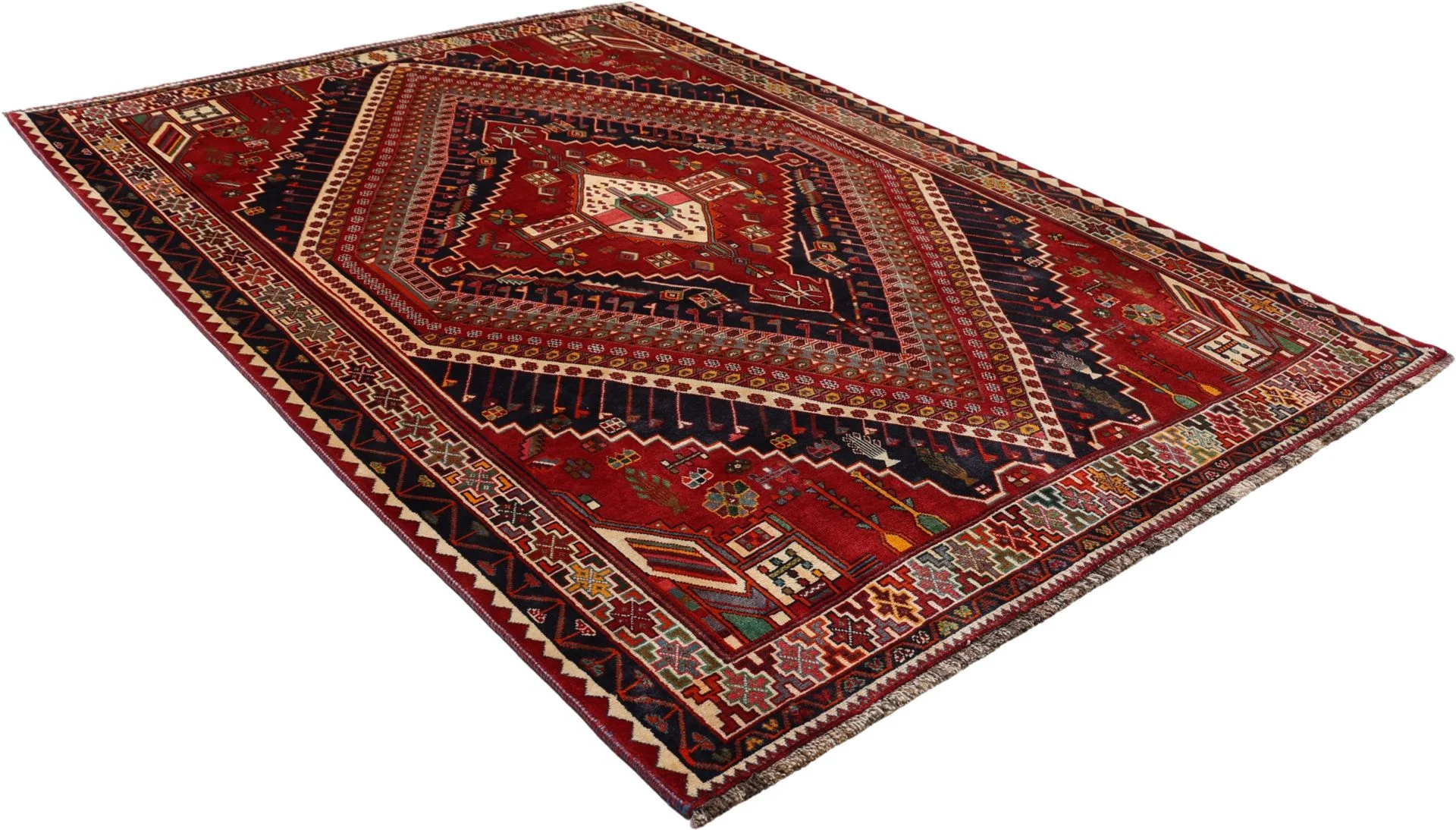 perserteppich-gashghai-186-x-268-cm-schurwolle-handgeknupft-3 Hand-Knotted Wool Qashqai Persian Rug, 186 × 268 cm