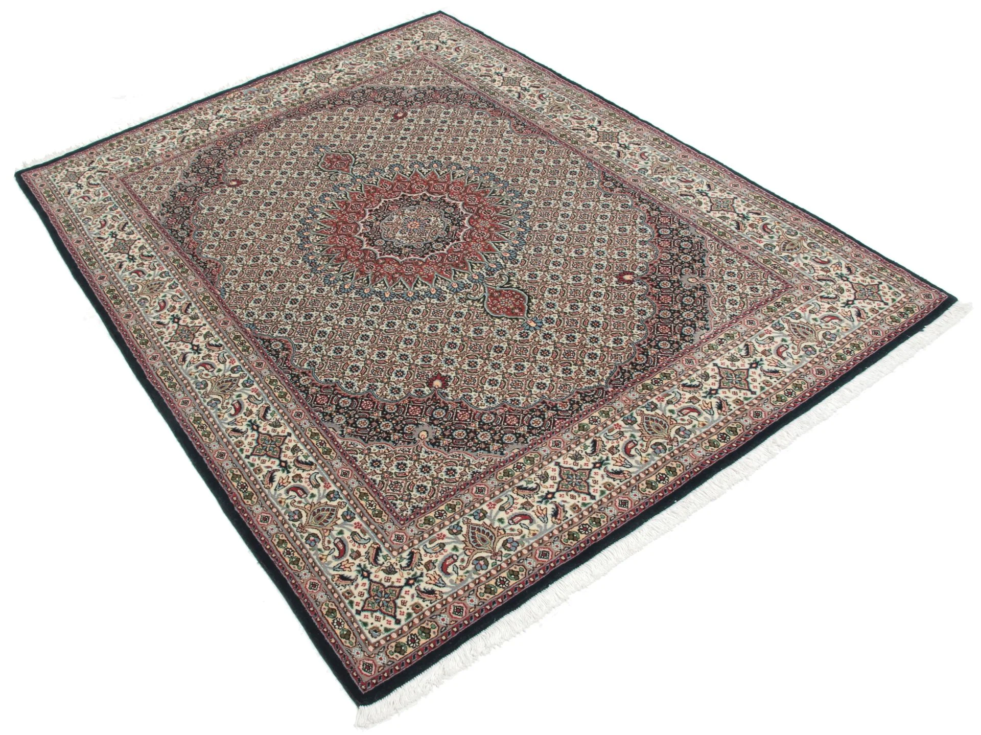 Hand-Knotted Wool Moud Persian Rug, 153 × 260 cm