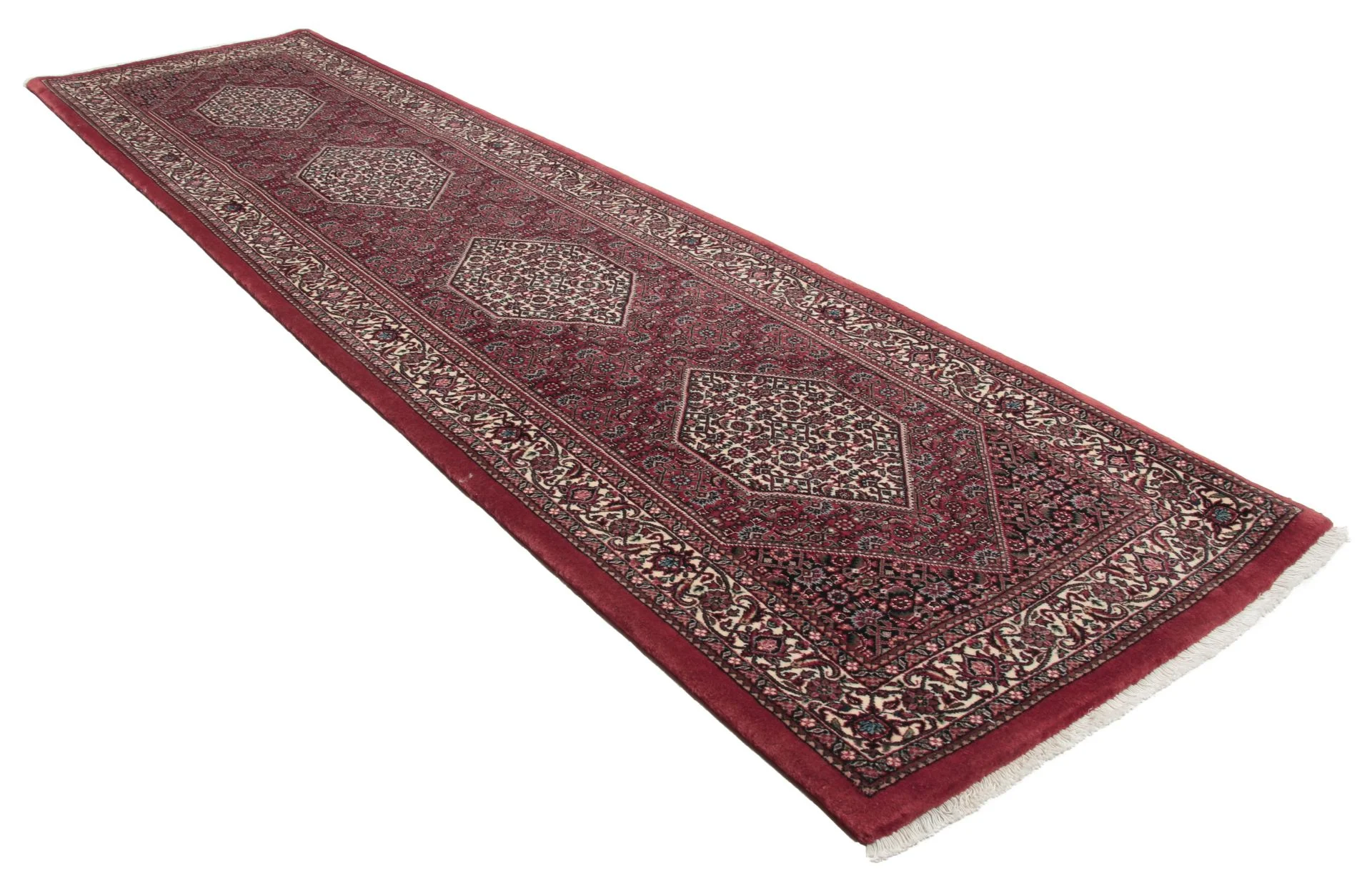 Hand-Knotted Wool & Silk Bijar Persian Rug, 80 × 302 cm