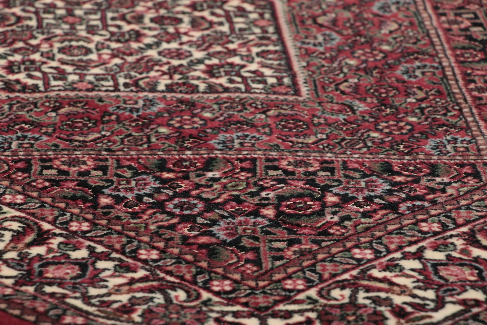 Hand-Knotted Wool & Silk Bijar Persian Rug, 80 × 302 cm
