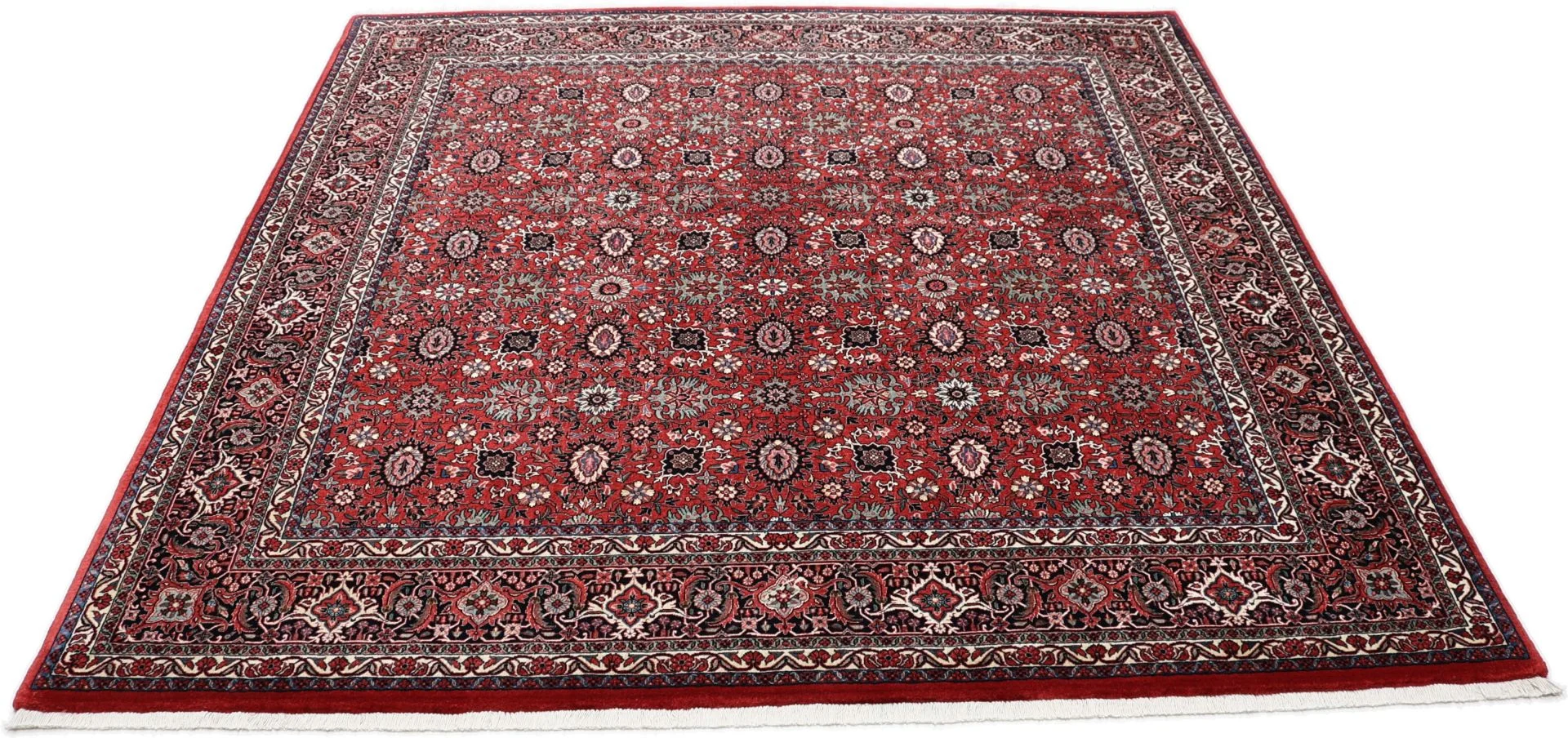 Hand-Knotted Wool Bijar Persian Rug, 206 × 210 cm