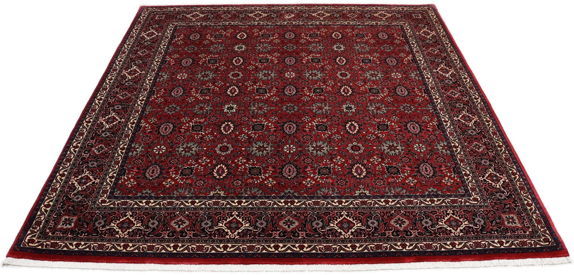 Hand-Knotted Wool Bijar Persian Rug, 206 × 210 cm