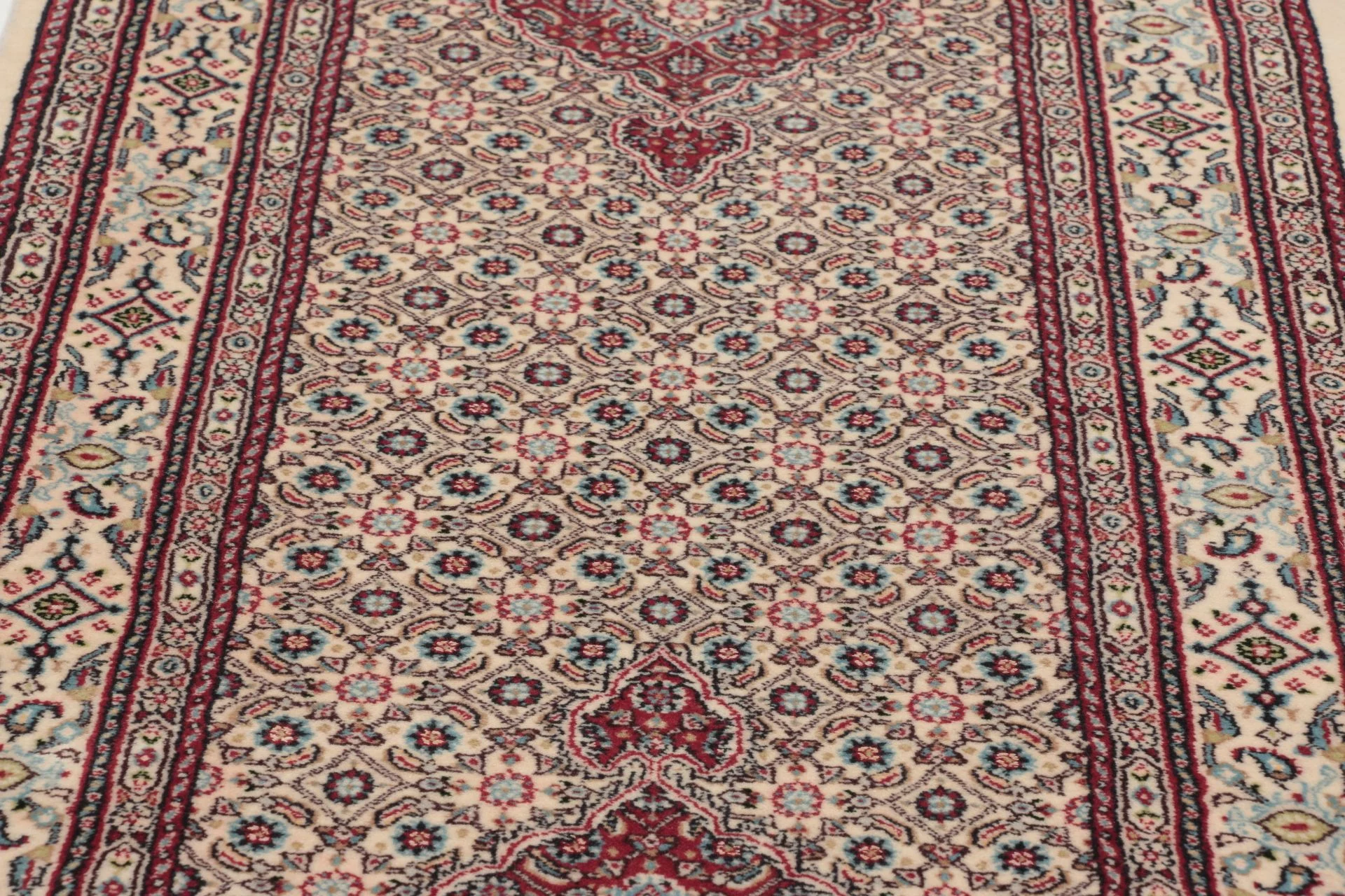 Hand-Knotted Wool Moud Persian Rug, 78 × 390 cm