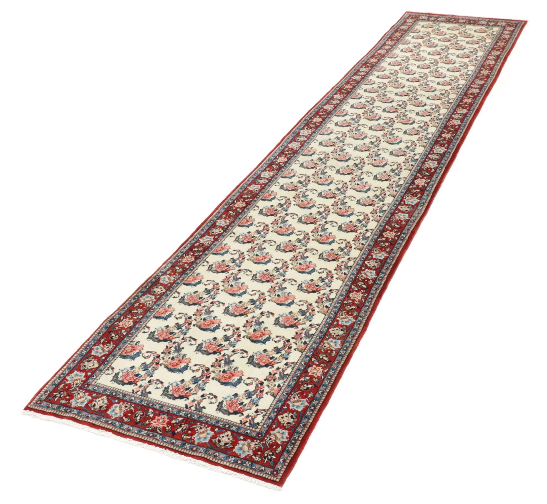 Hand-Knotted Wool Qom Persian Rug, 100 × 460 cm