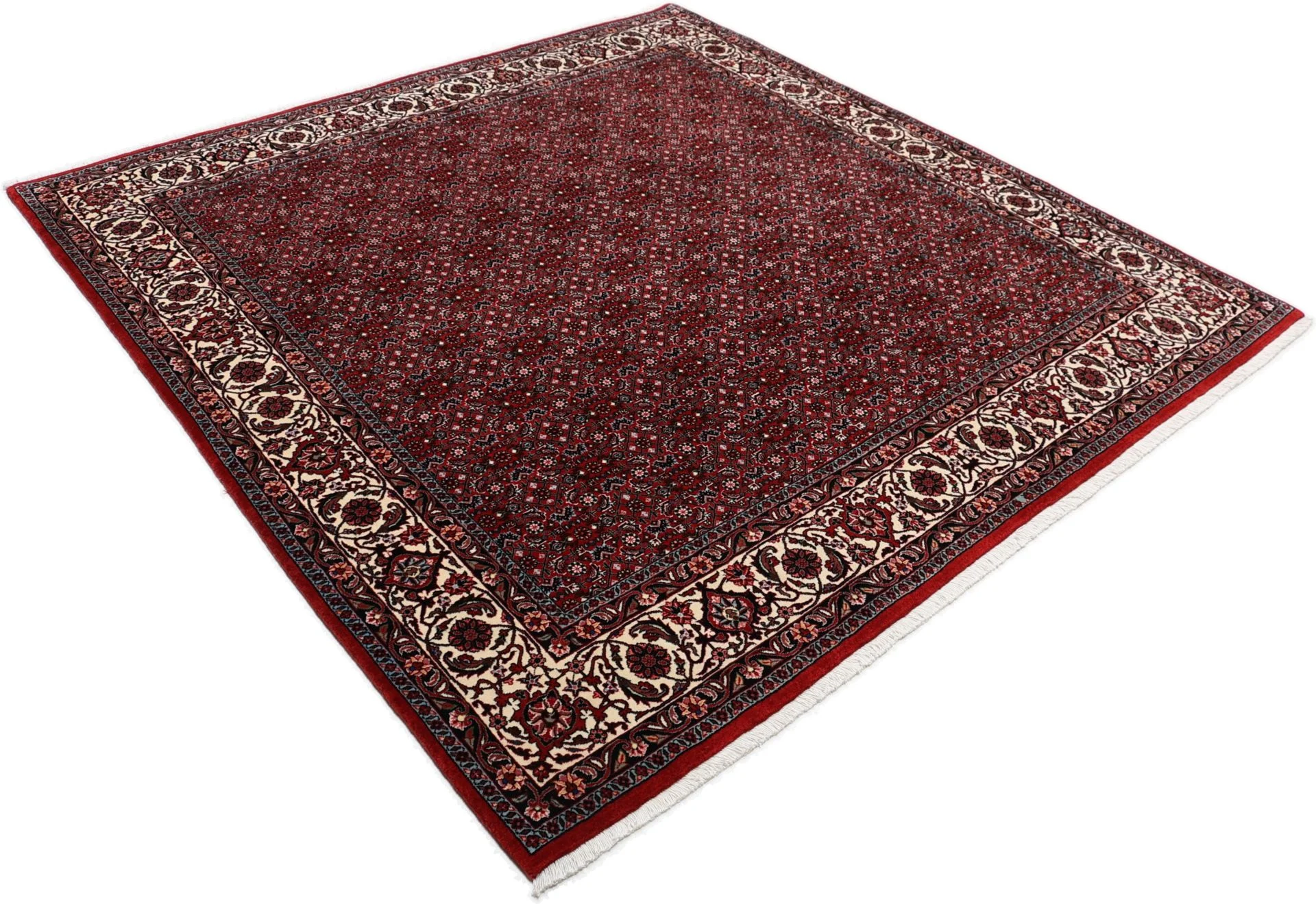 Hand-Knotted Wool Bijar Persian Rug, 200 × 210 cm