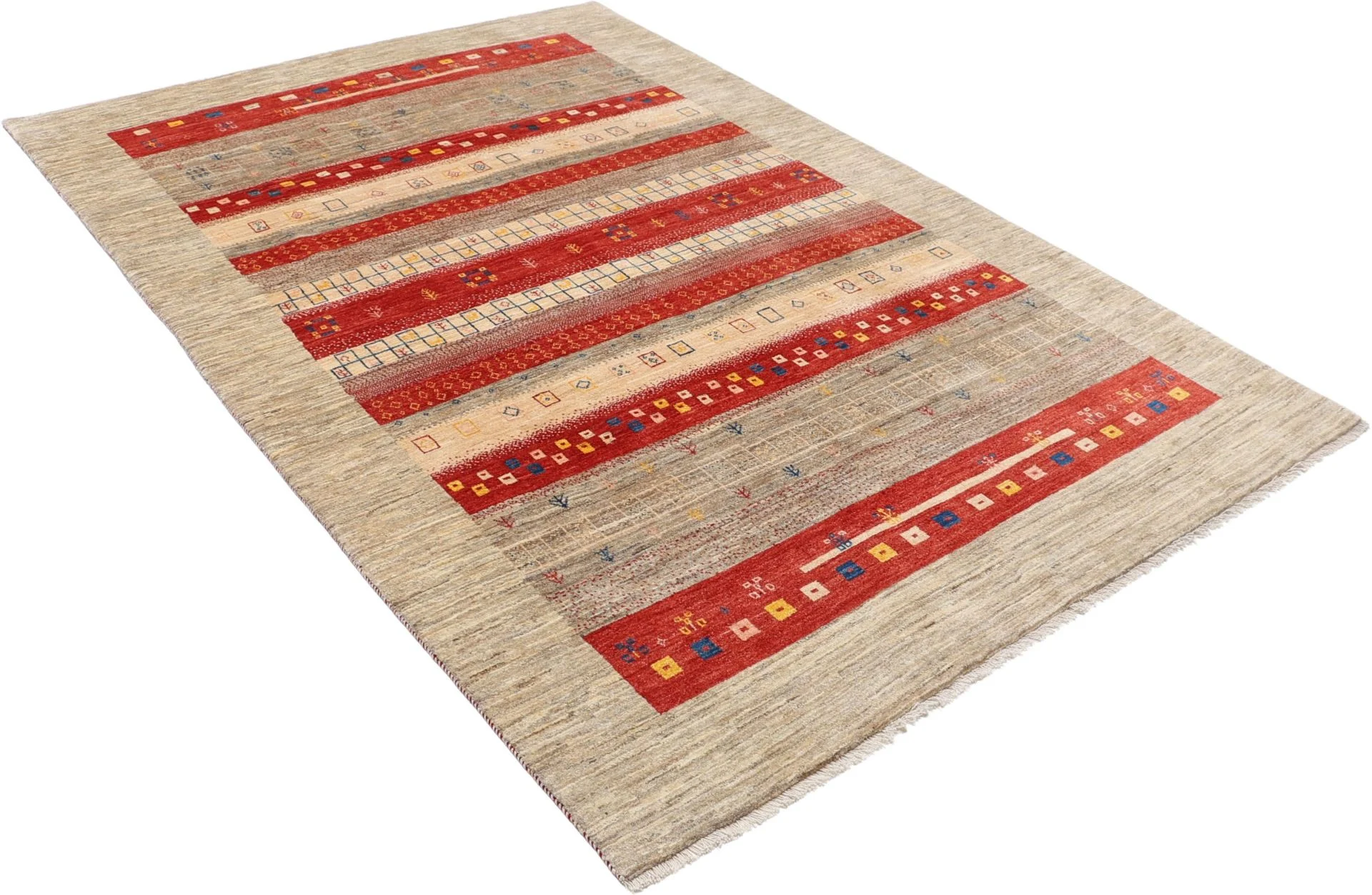 Hand-Knotted Wool Loribaft Persian Rug, 195 × 290 cm