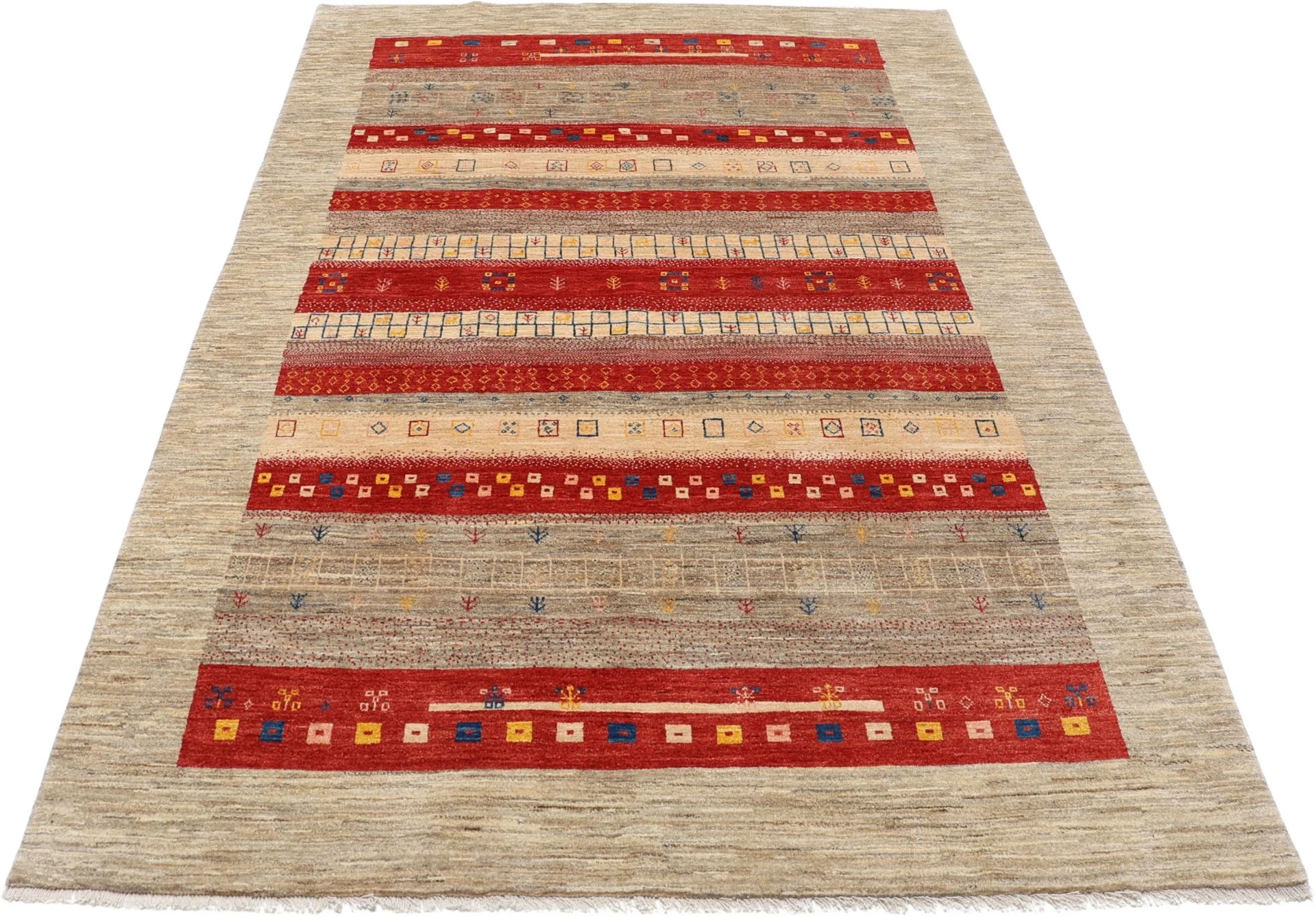 Hand-Knotted Wool Loribaft Persian Rug, 195 × 290 cm