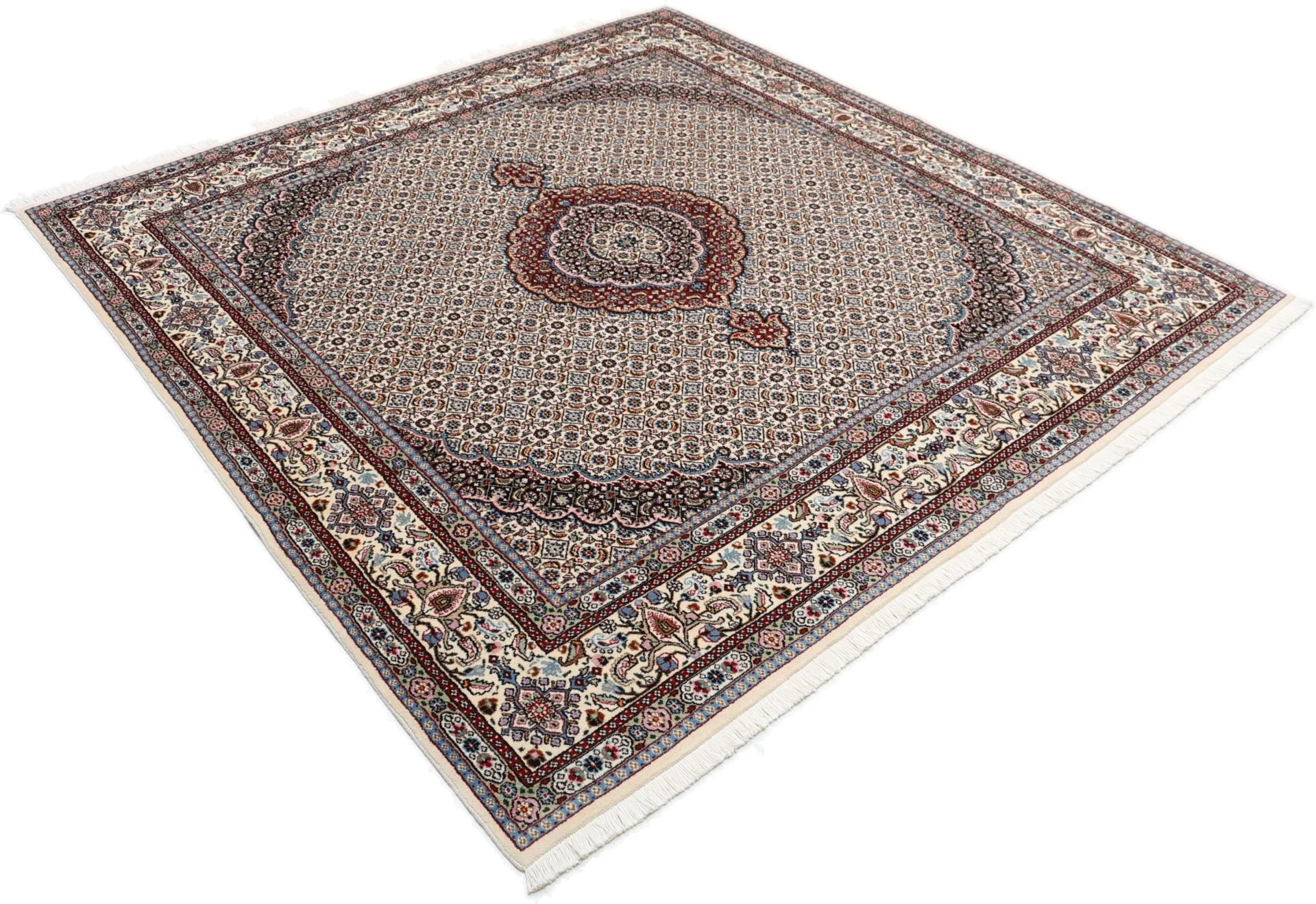 perserteppich-moud-197-x-205-cm-schurwolle-handgeknupft-floral-13 Moud Persian Rug — hand-knotted, 197 × 205 cm, Wool