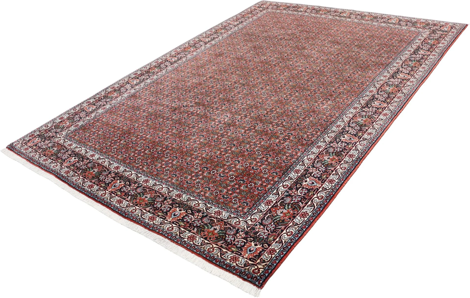 Hand-Knotted Wool Bijar Persian Rug, 206 × 298 cm