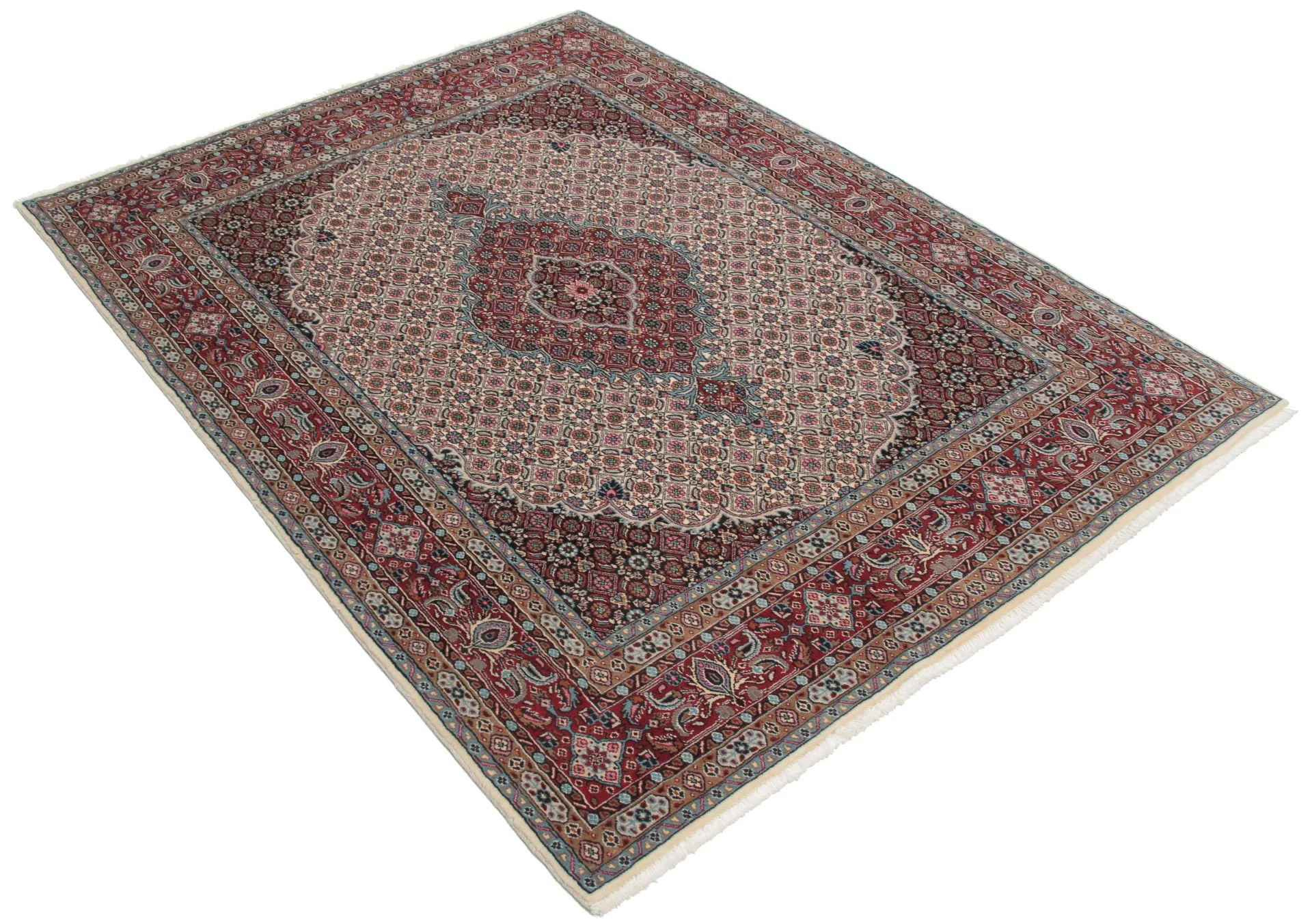 Moud Persian Rug — hand-knotted, 145 × 200 cm, Wool & Silk